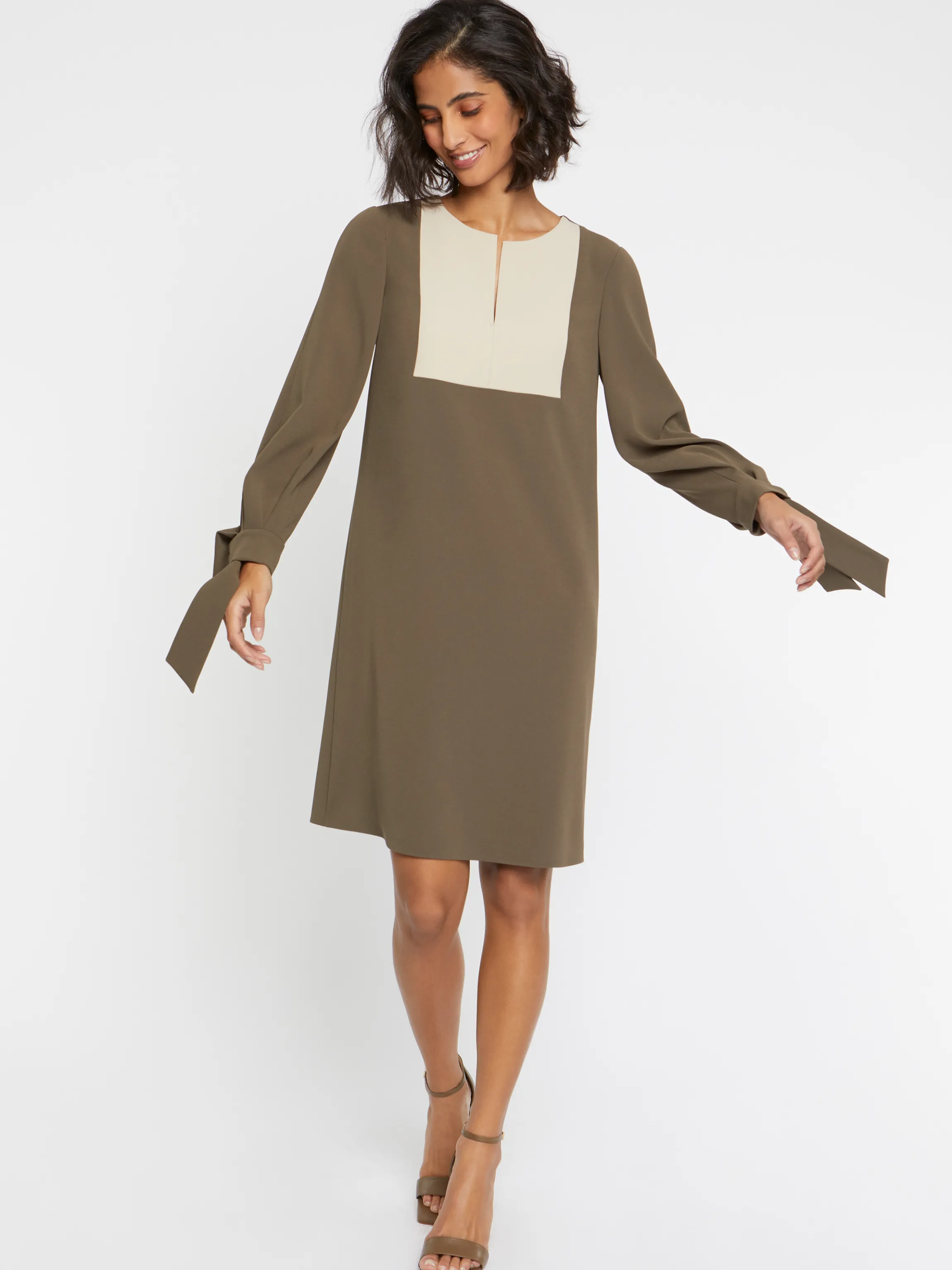 Discount Robe A Plastron En Tissu Crepe Femme Robes