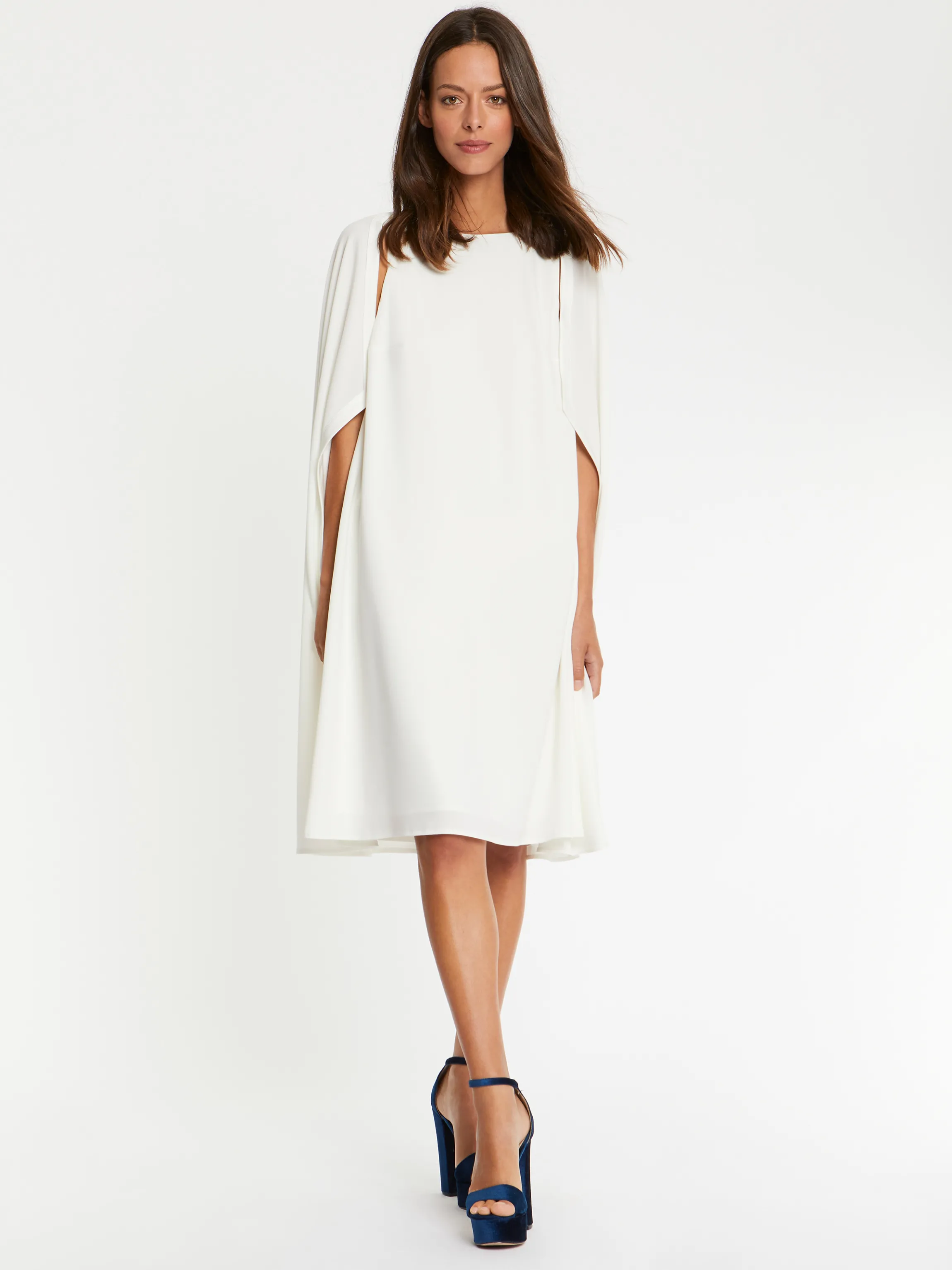 Store Robe Cape En Crepe Envers Satin Femme Robes