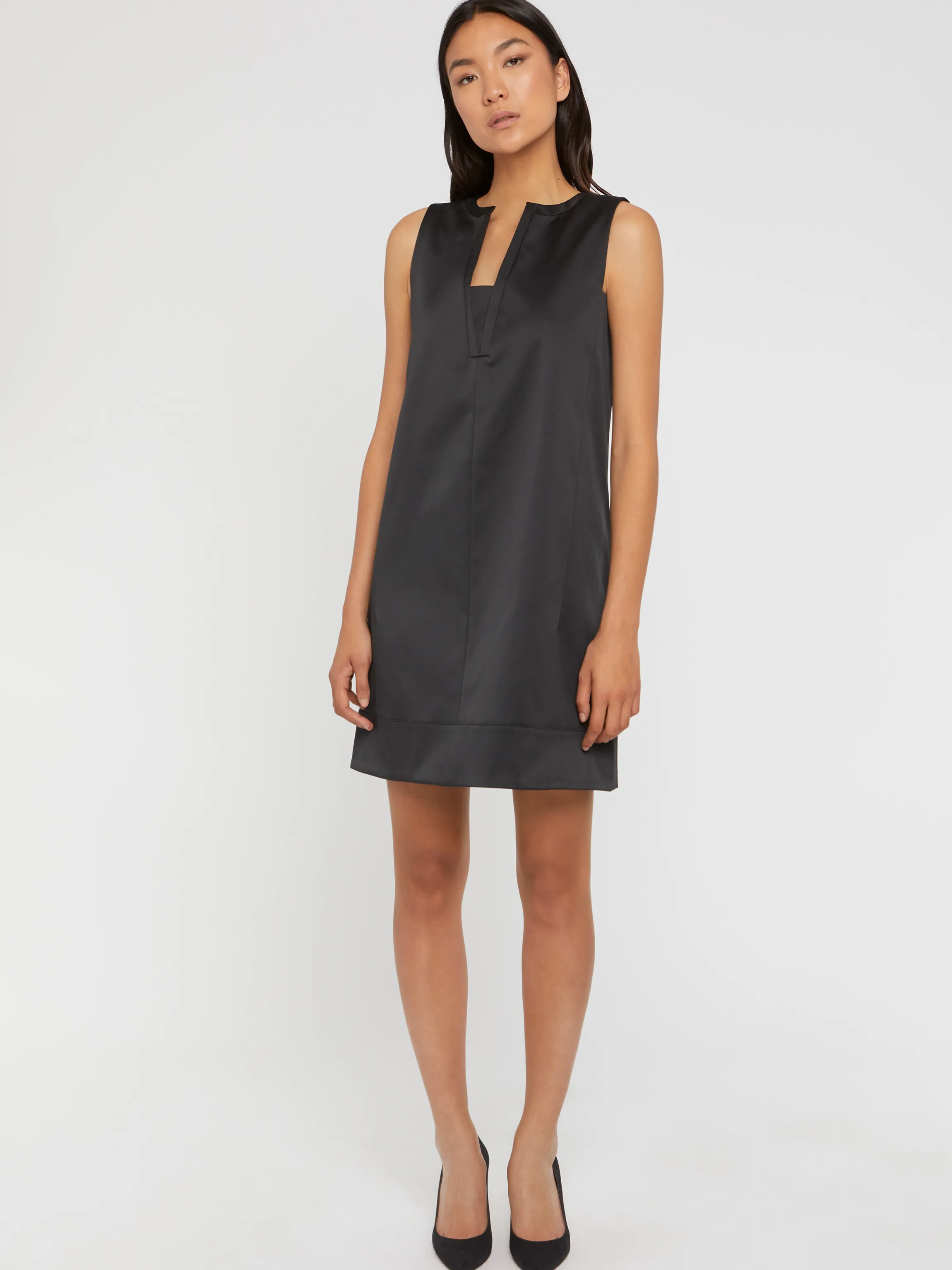Store Robe Courte A Col Graphique En Satin Duchesse Femme Robes