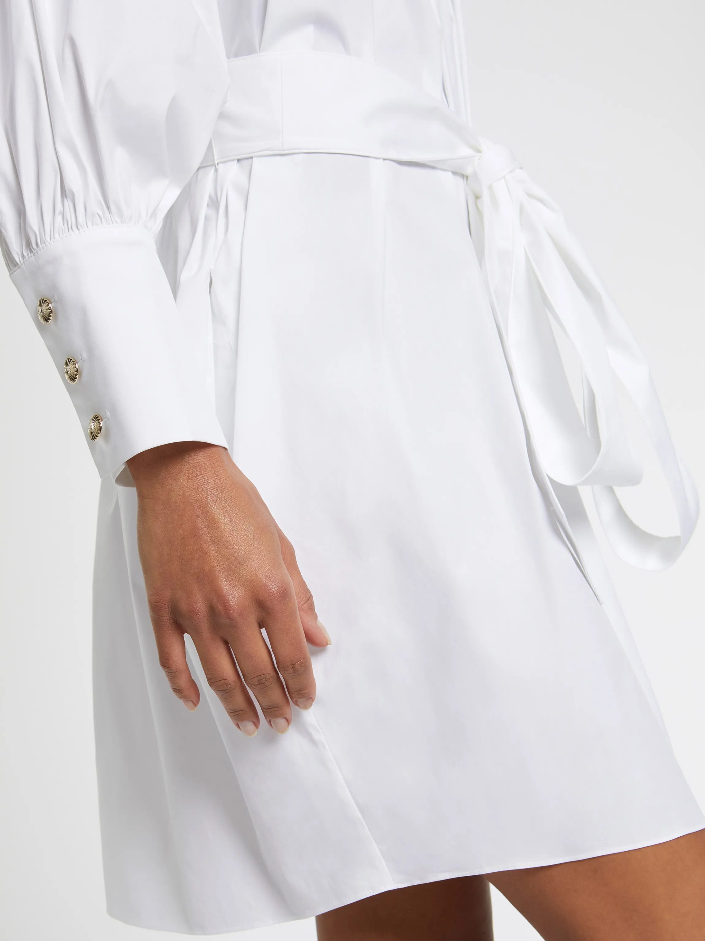 Store Robe Courte A Noeuds En Popeline De Coton Femme Robes