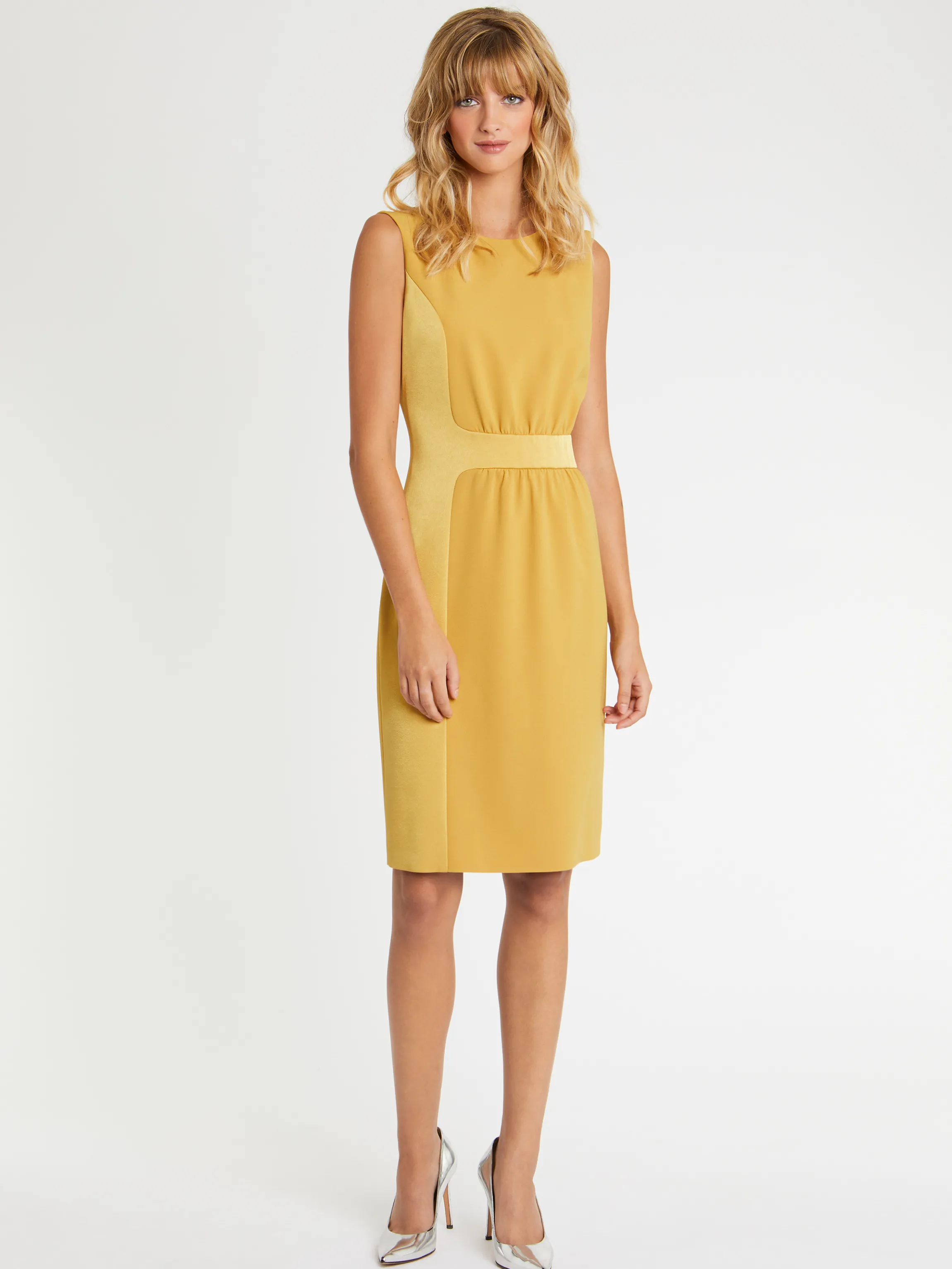 Clearance Robe Courte Coupe Droite En Tissu Crepe Femme Robes