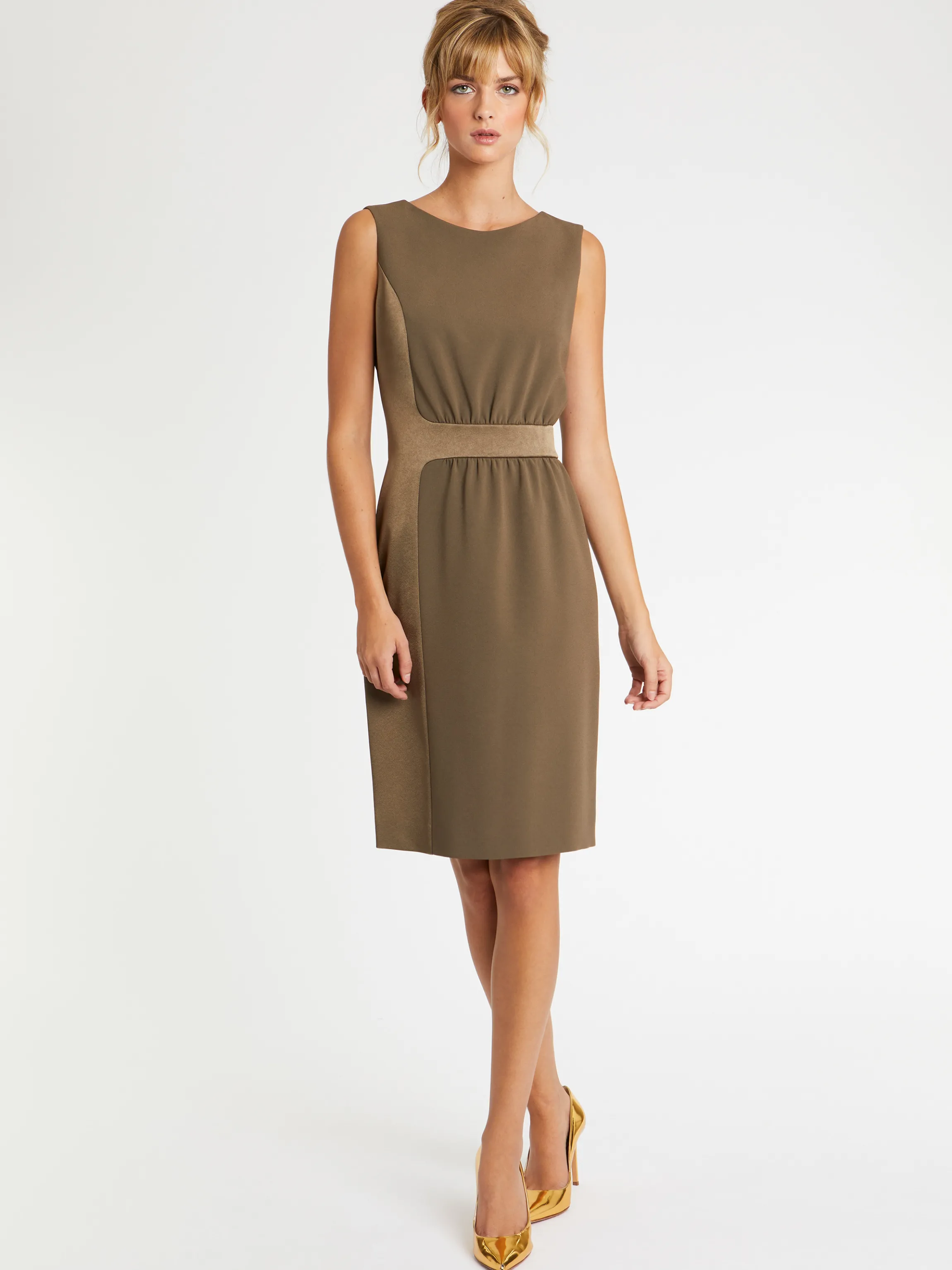 Store Robe Courte Coupe Droite En Tissu Crepe Femme Robes