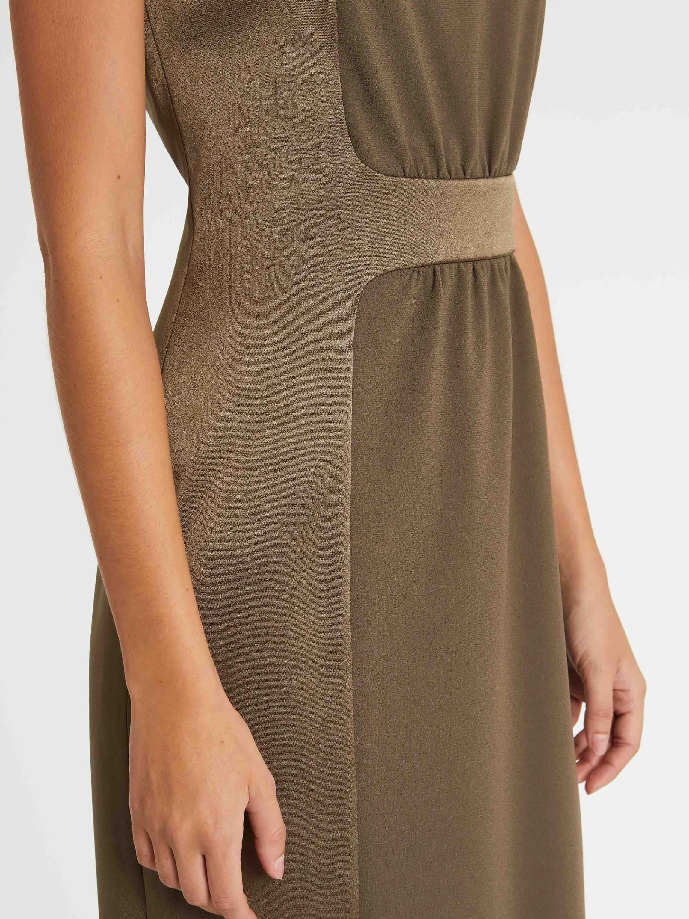 Store Robe Courte Coupe Droite En Tissu Crepe Femme Robes