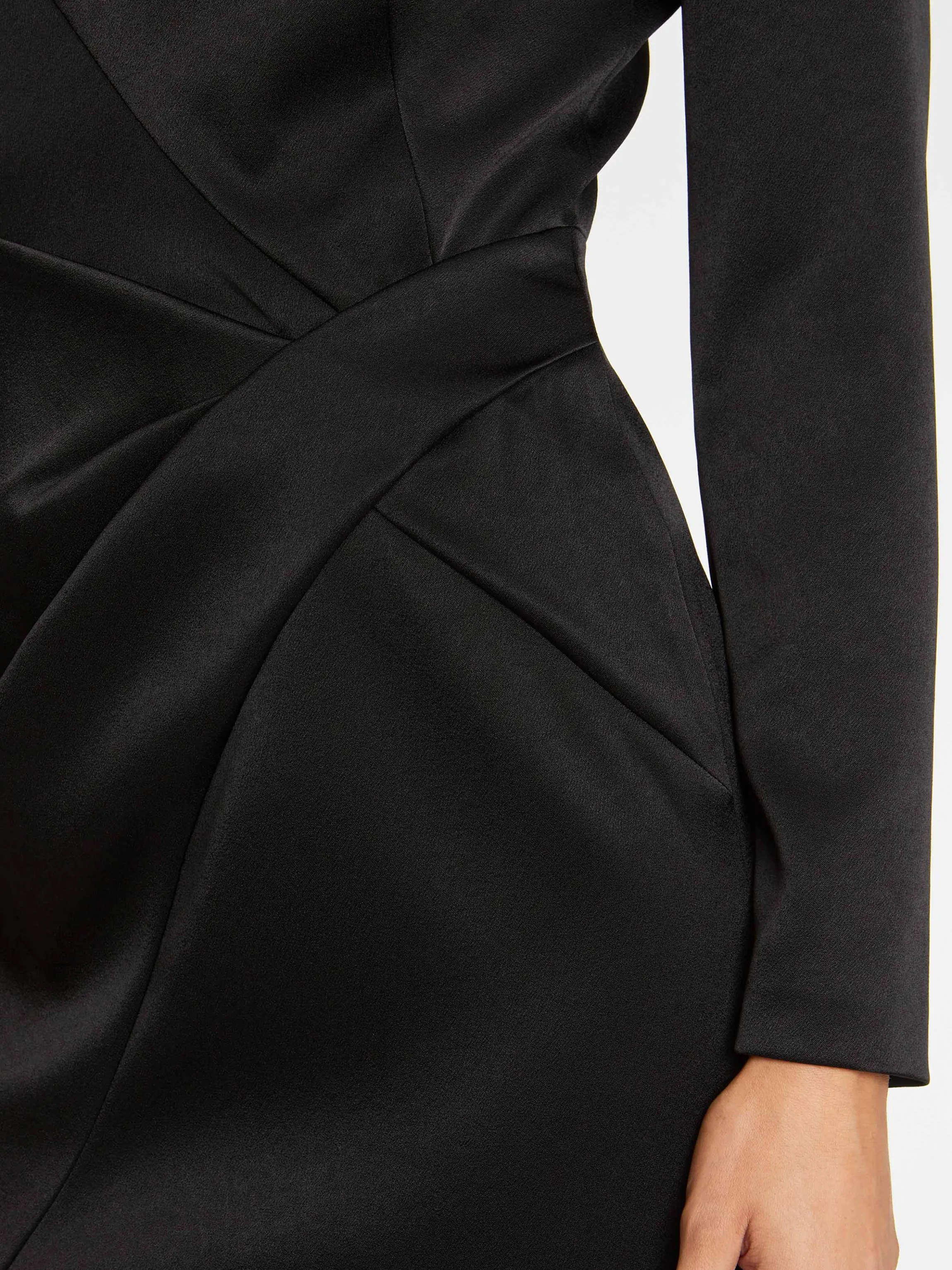 Shop Robe Courte Croisee En Crepe De Satin Femme Robes