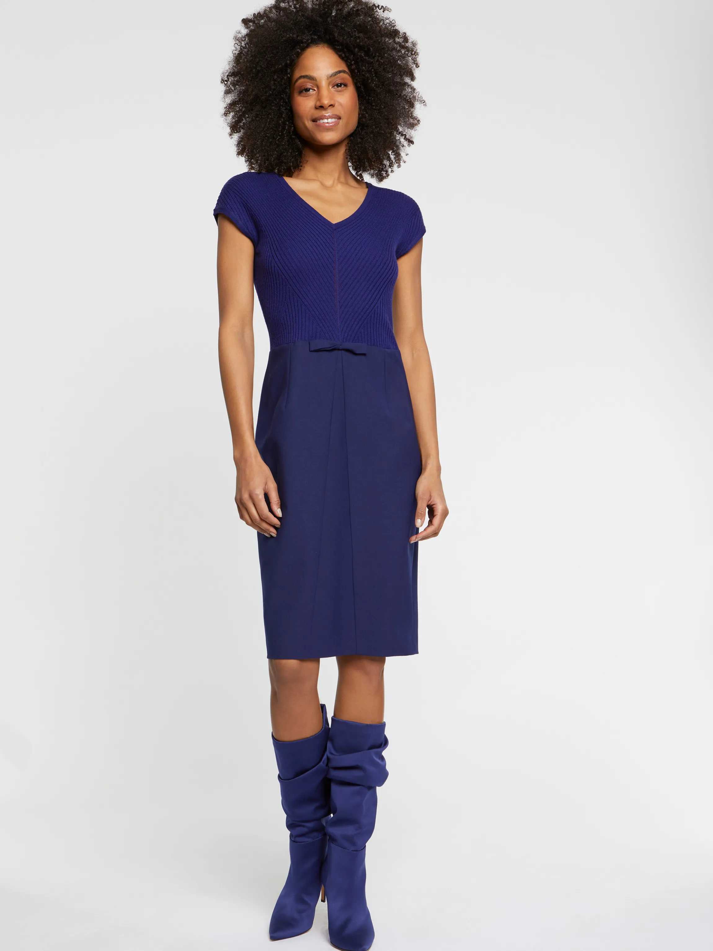 Sale Robe Courte Droite En Laine Fine Femme Robes