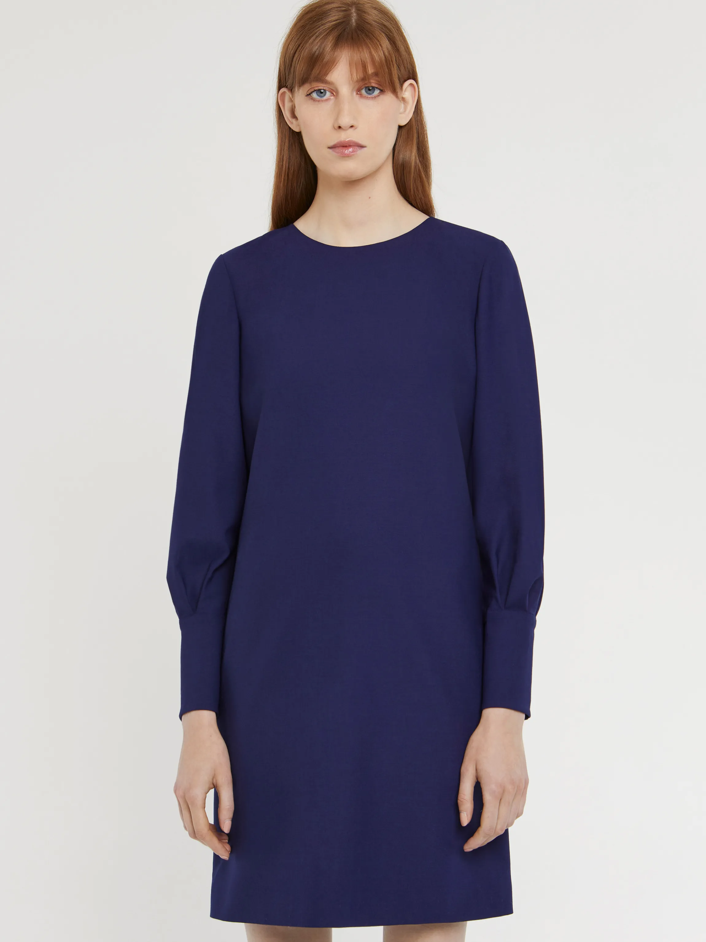robe_courte_droite_en_laine_fine_2.webp Clearance Robe Courte Droite En Laine Fine Femme Robes