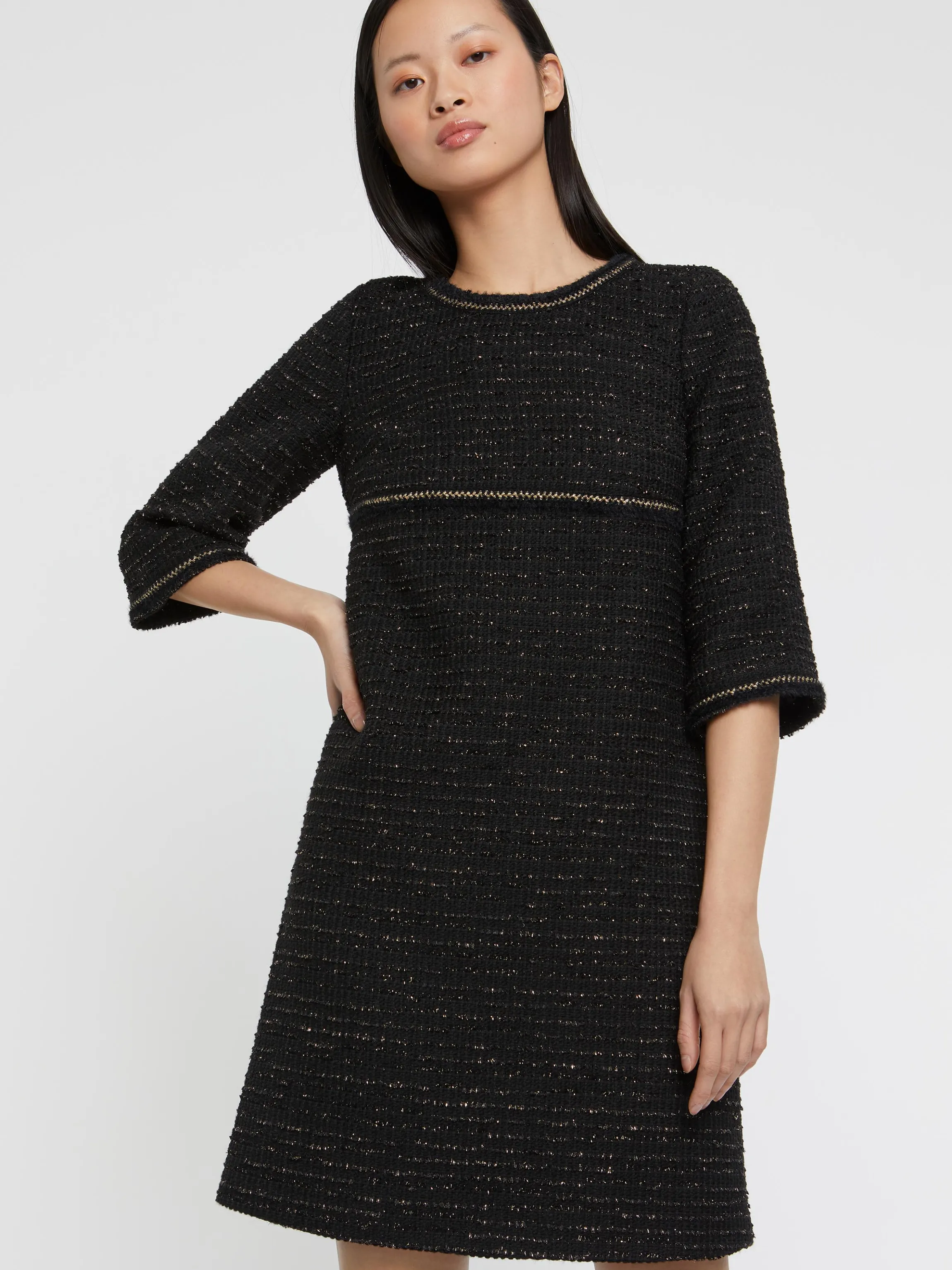 Store Robe Courte En Tweed Lurex Femme Robes