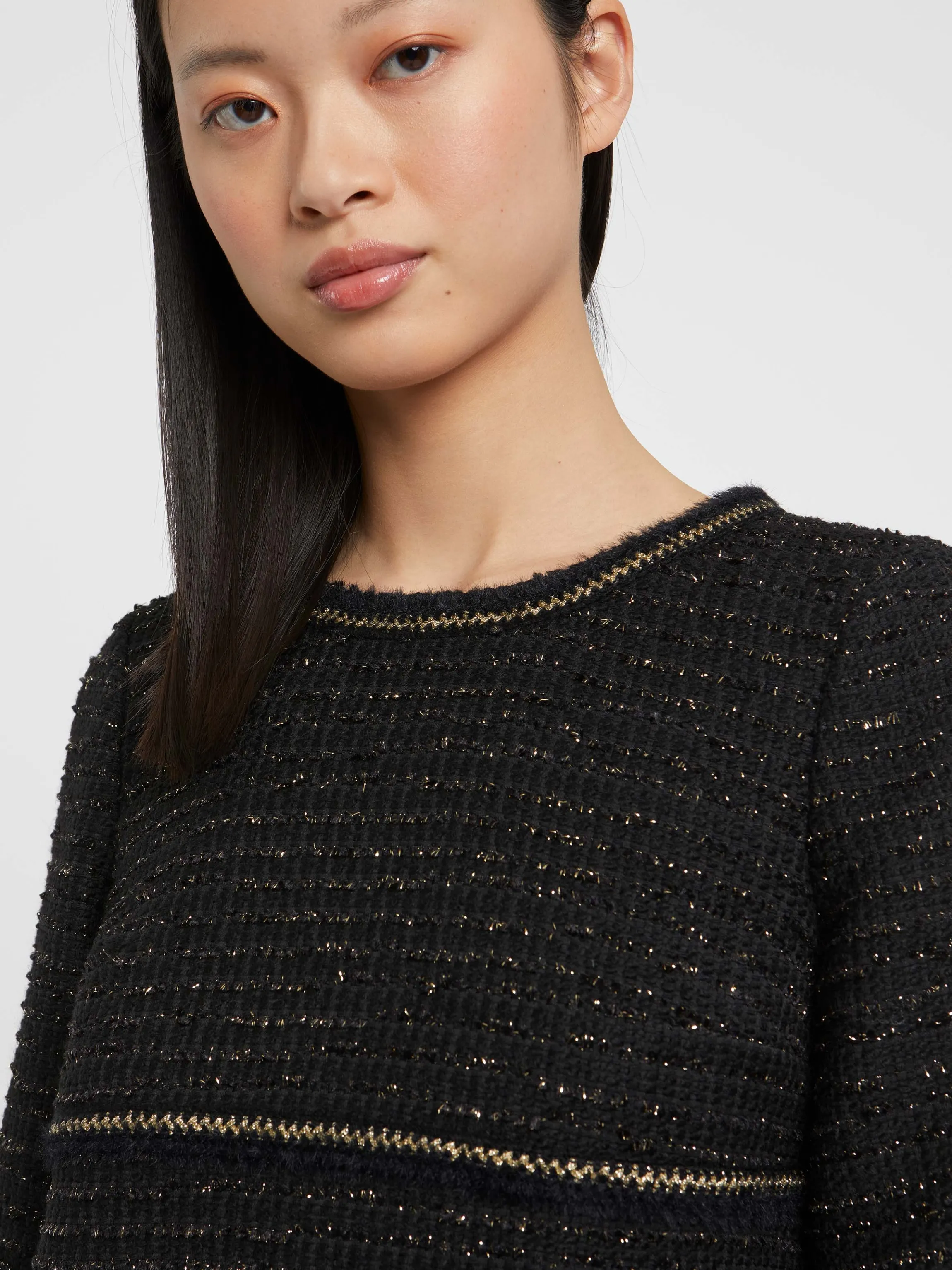 Store Robe Courte En Tweed Lurex Femme Robes