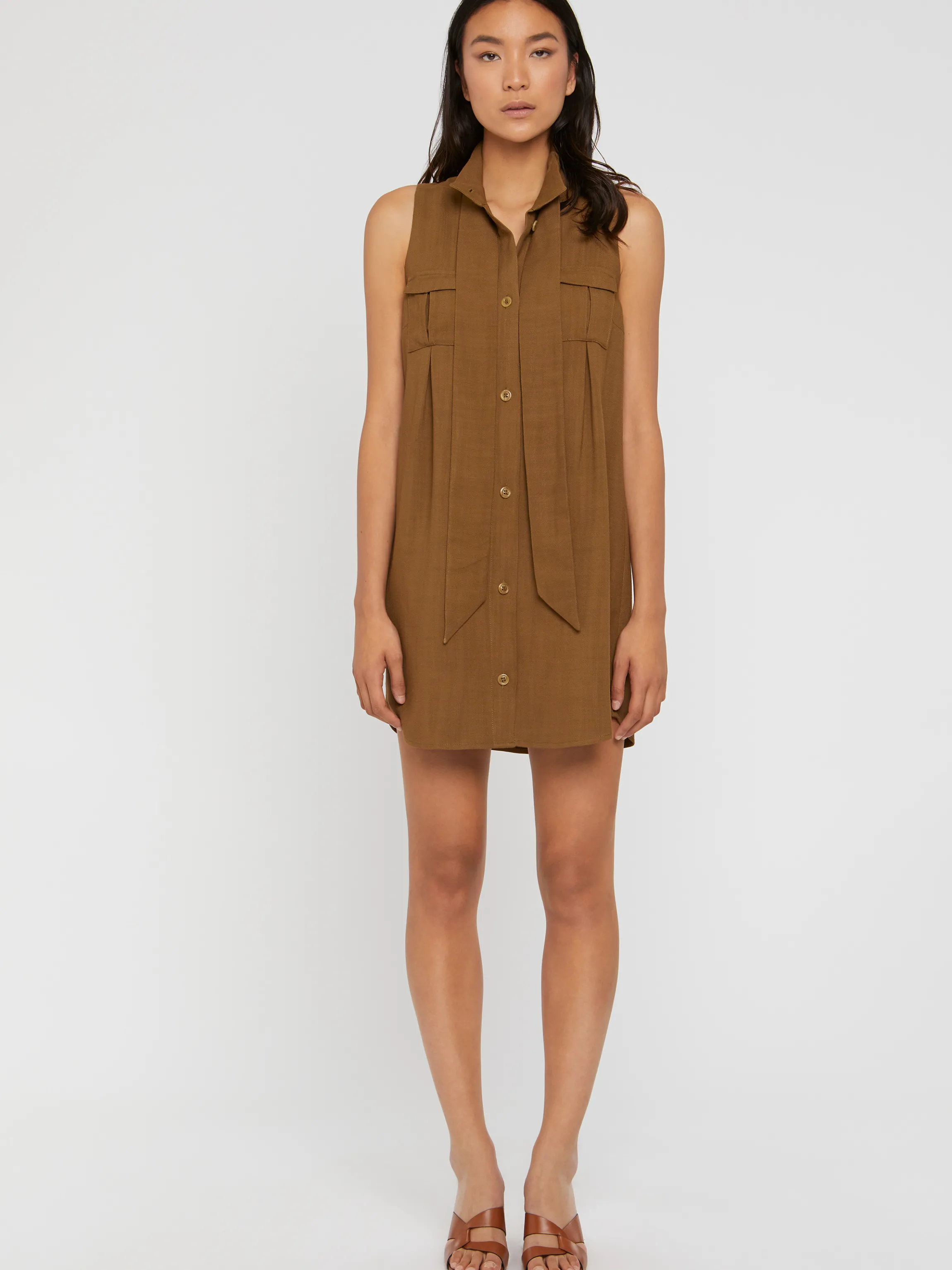 Clearance Robe Courte Sans Manches En Viscose Femme Robes