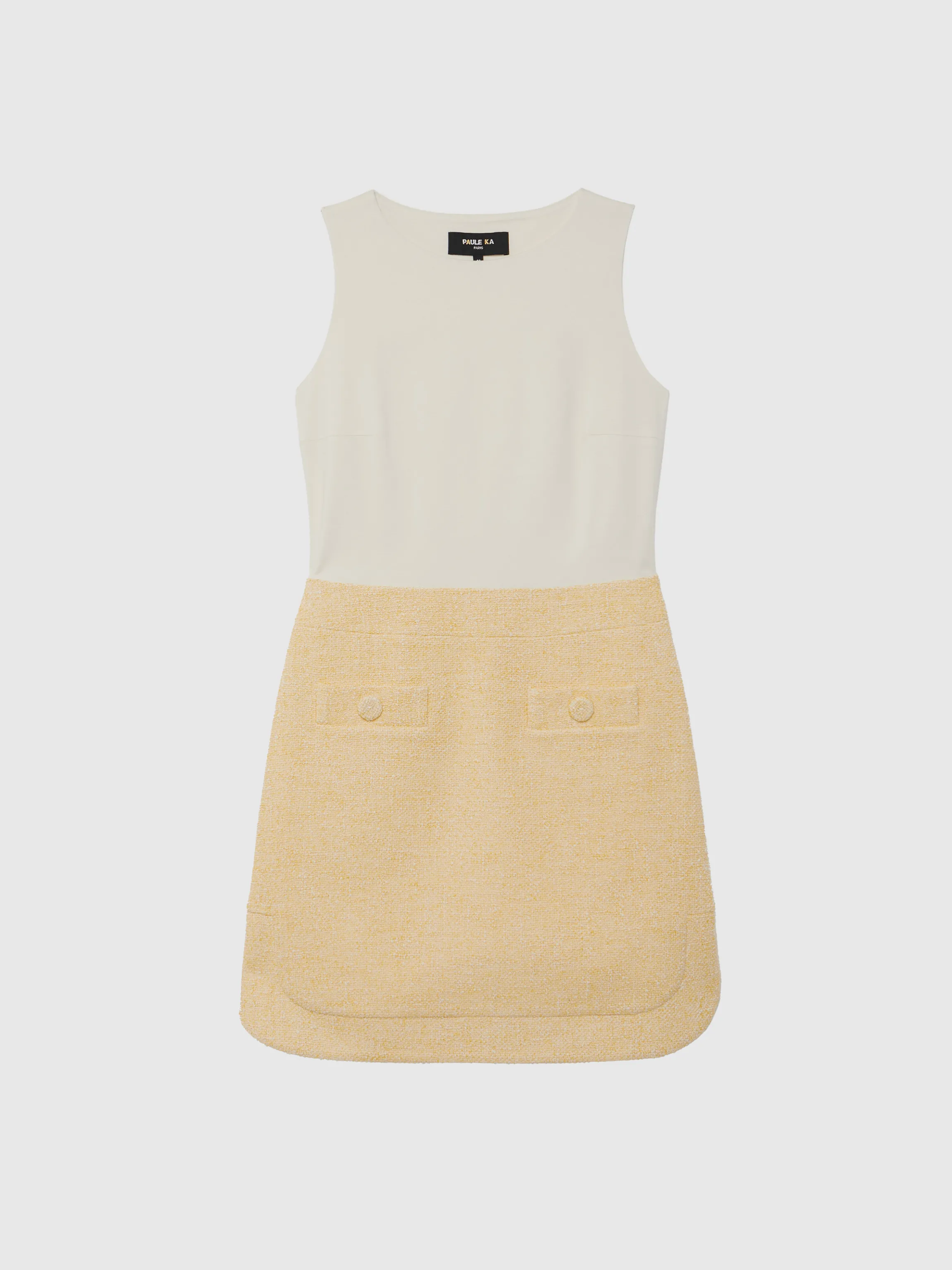 Shop Robe Courte Trompe-L?Oeil En Tweed Et Coton Femme Robes