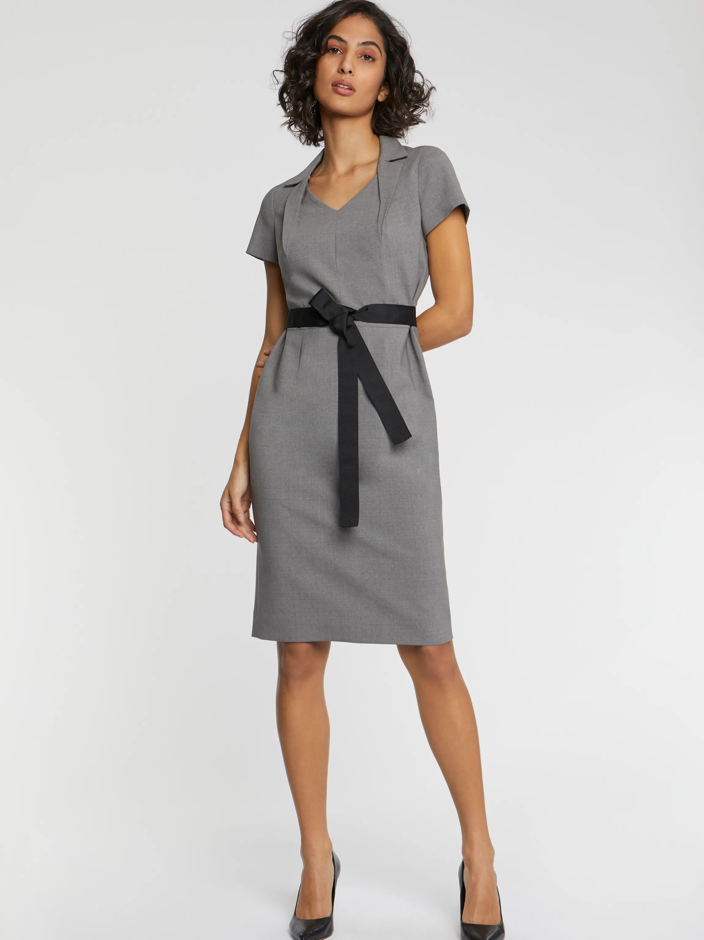 Store Robe Droite A Col Tailleur Femme Robes