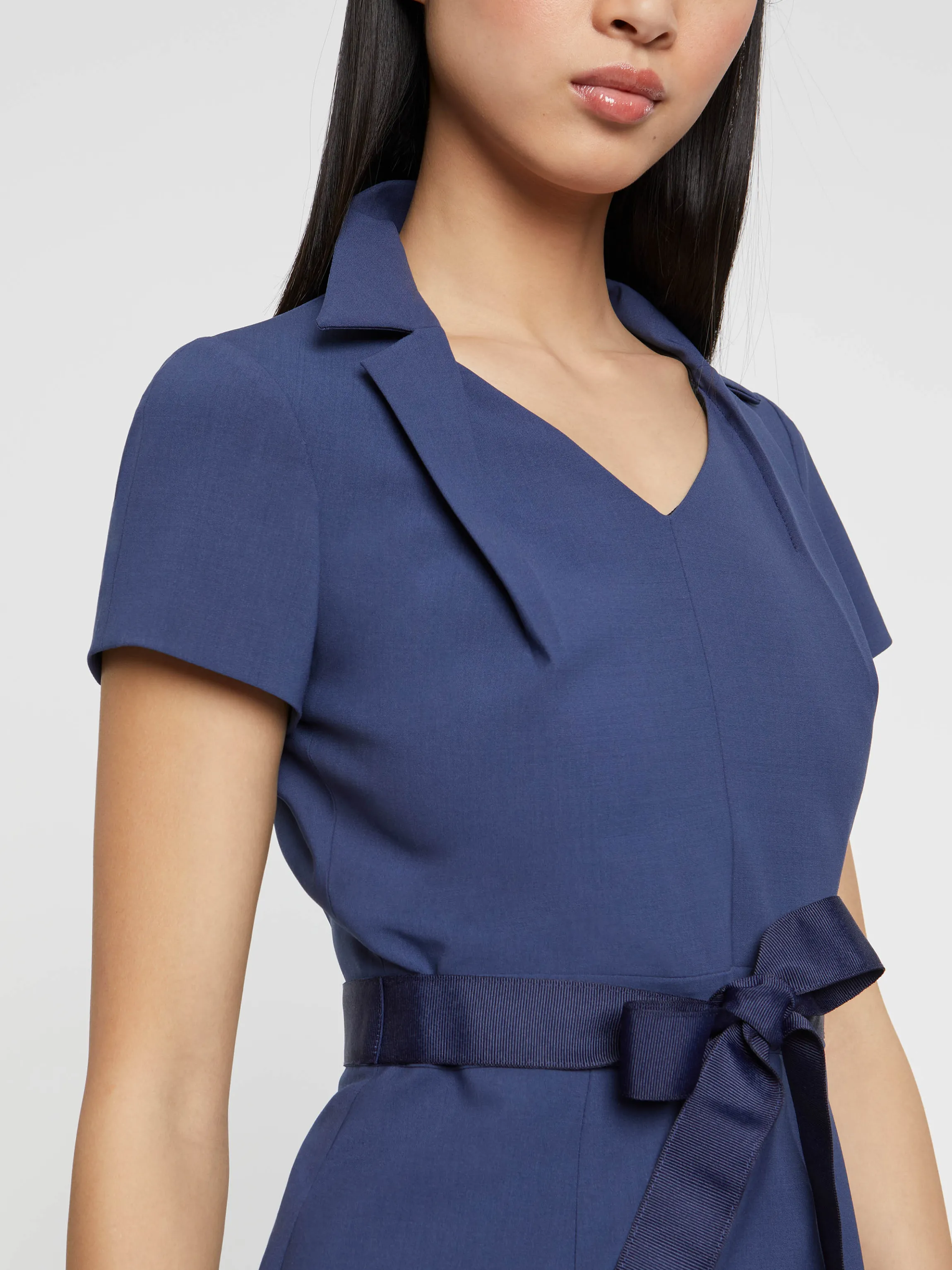 New Robe Droite A Col Tailleur Femme Robes