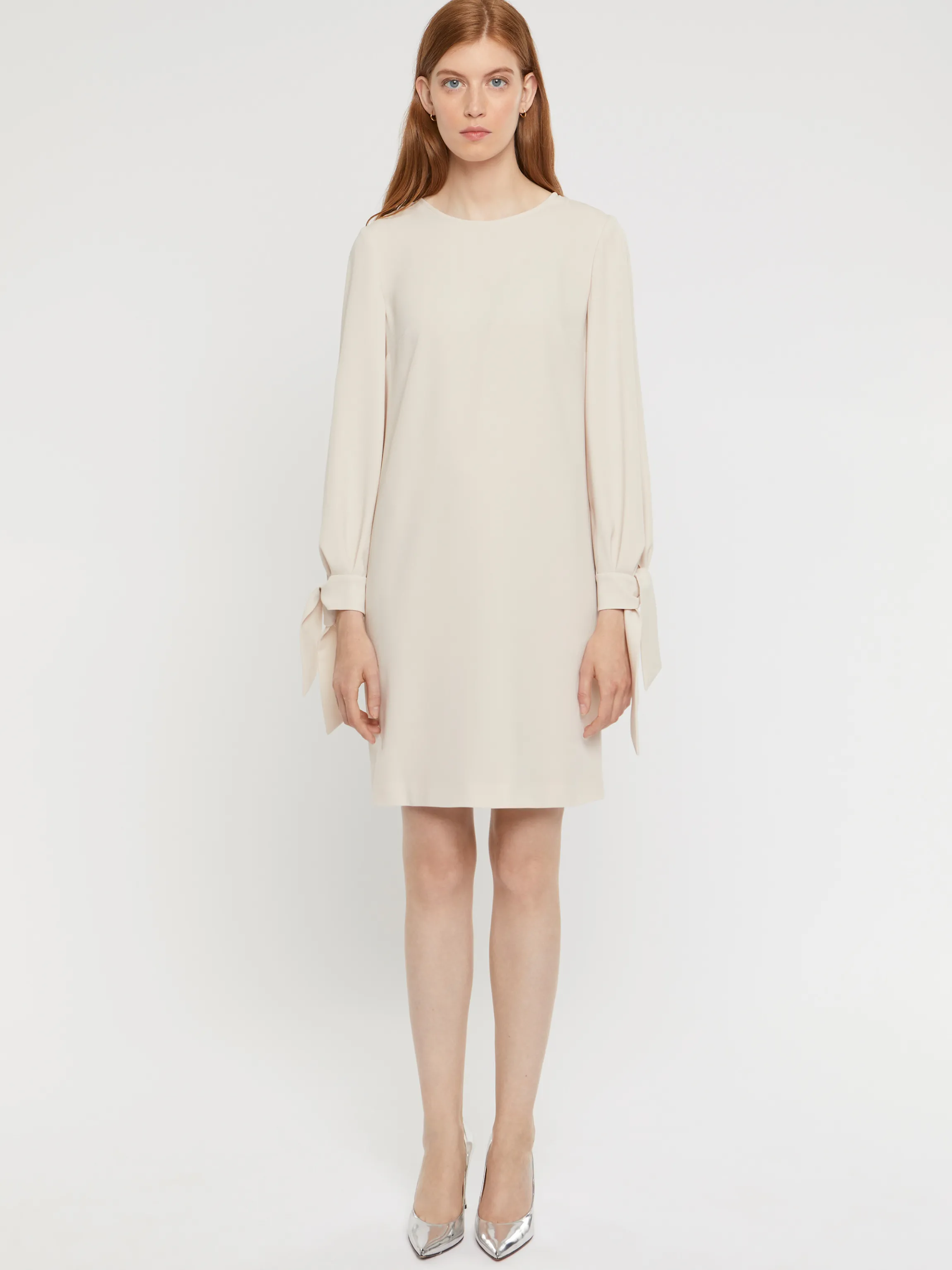 Best Sale Robe Droite A Noeuds En Crepe Envers Satin Femme Robes