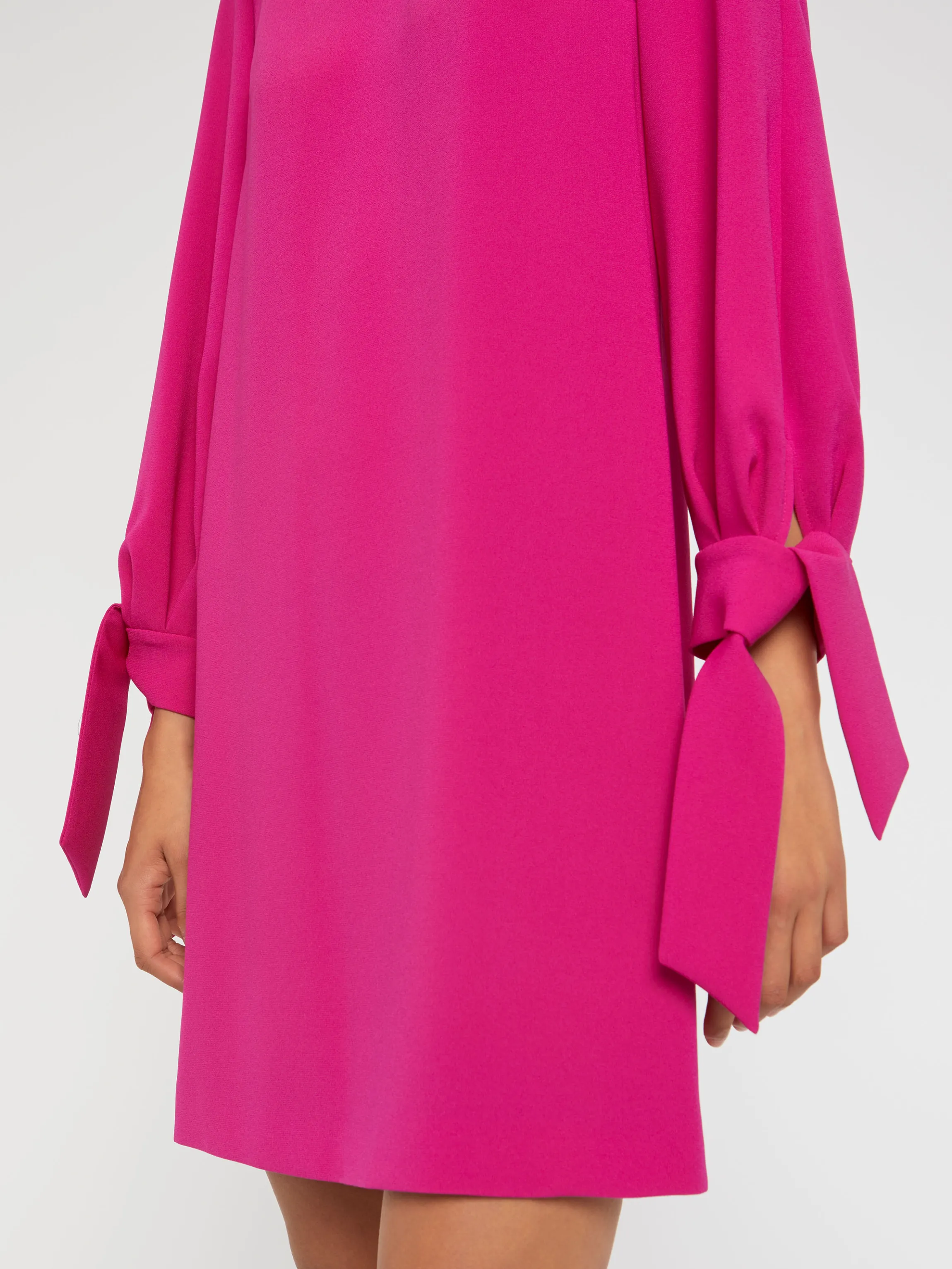 Fashion Robe Droite A Noeuds En Crepe Envers Satin Femme Robes