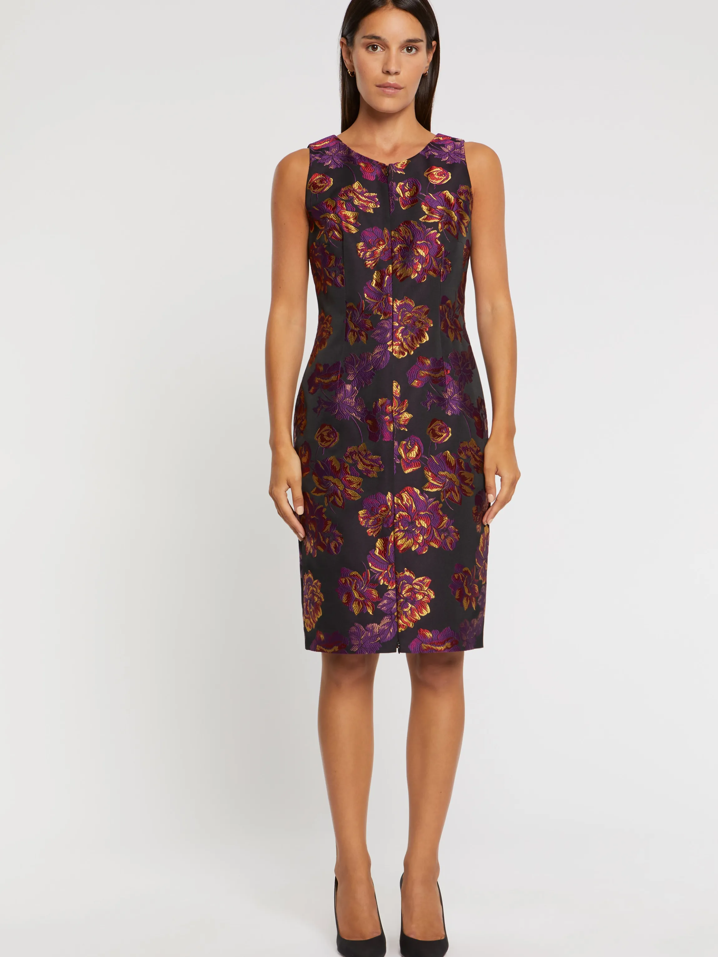 Flash Sale Robe Droite En Jacquard Floral Femme Robes