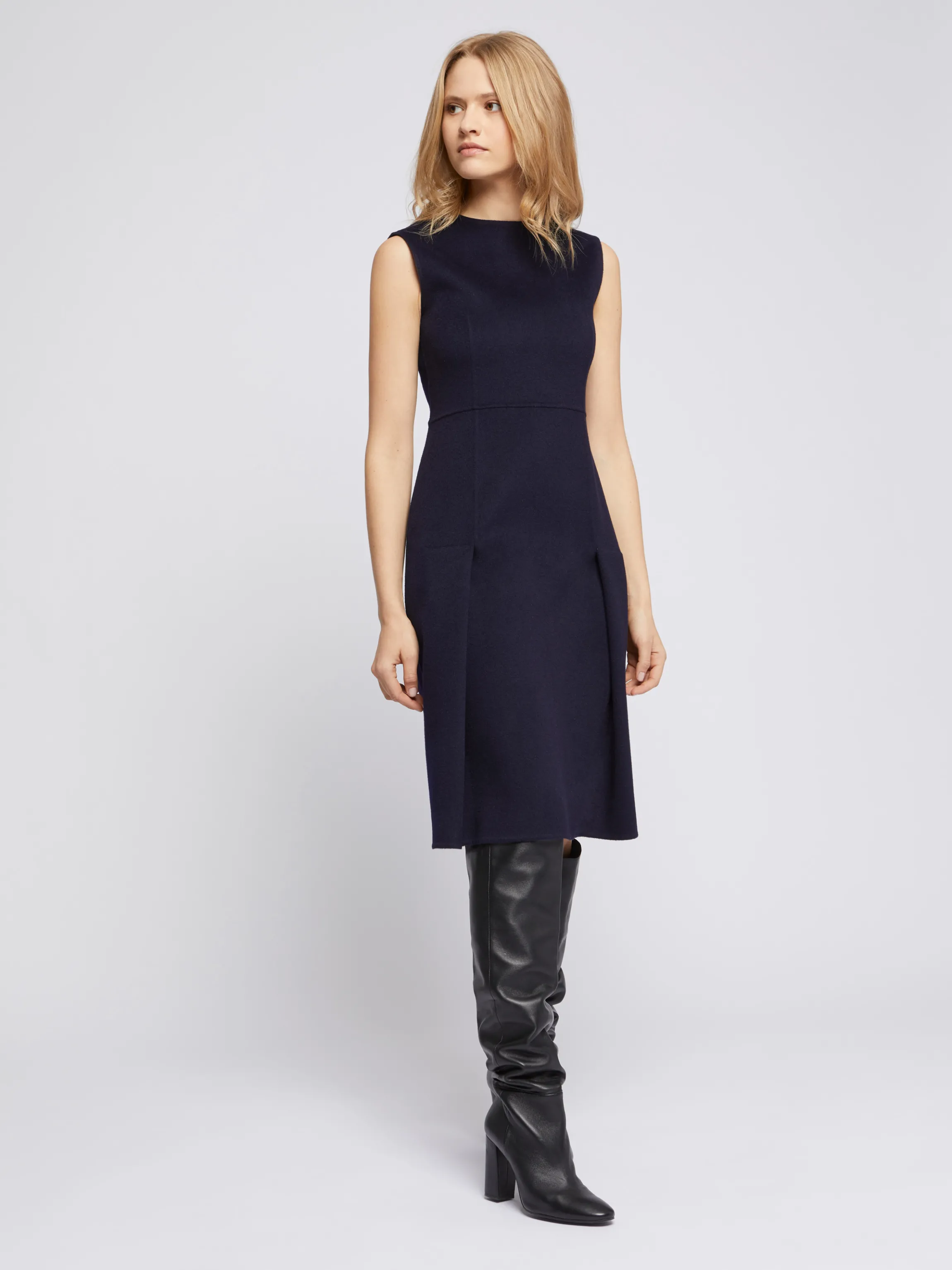 Fashion Robe Droite En Laine Melangee Femme Robes