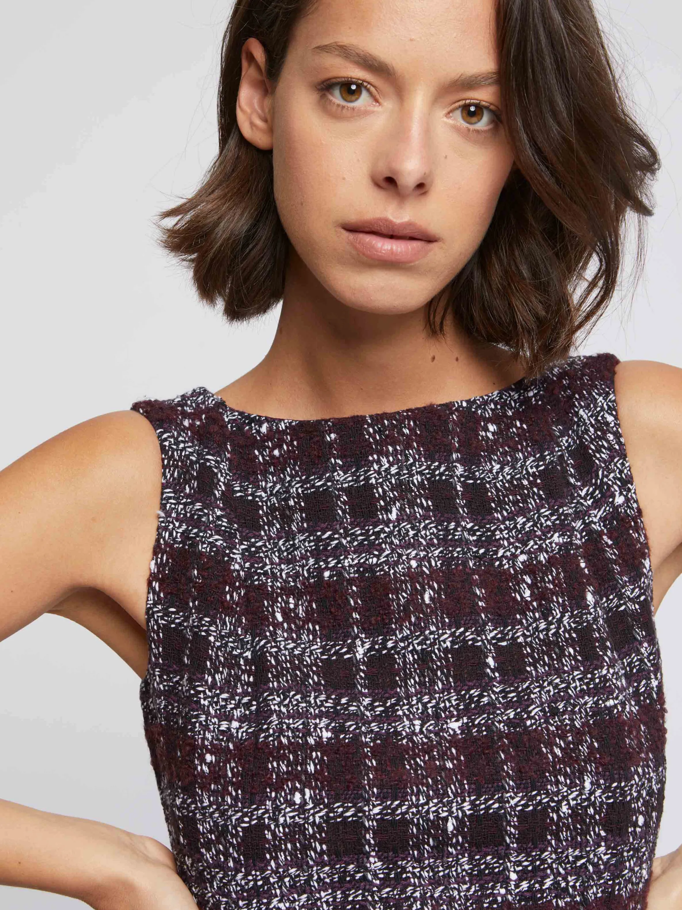 Sale Robe Droite En Tweed Femme Robes