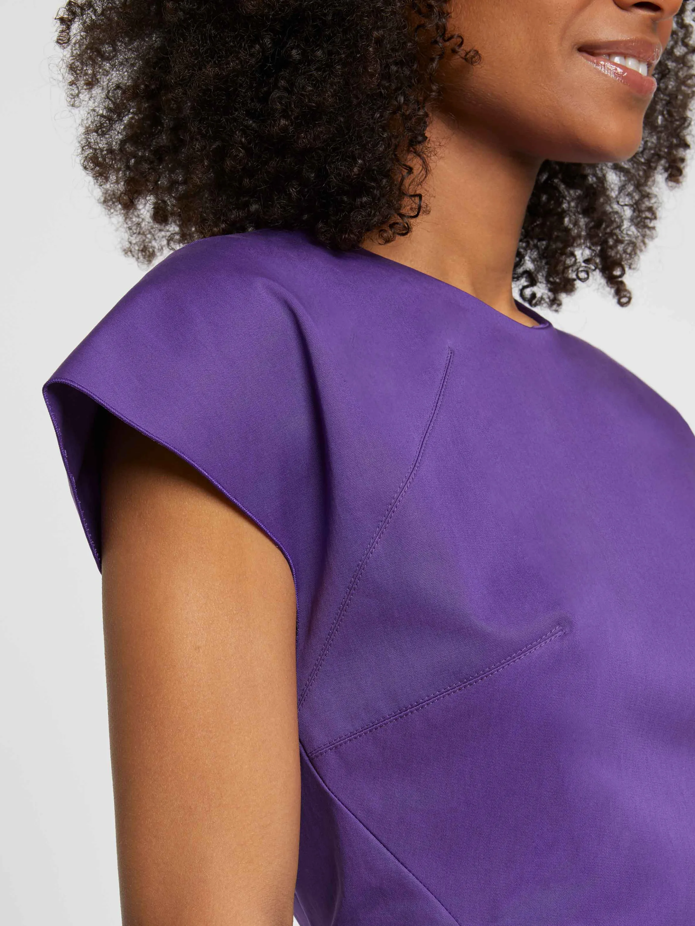 Flash Sale Robe Droite Mi-Longue En Gabardine De Coton Femme Robes