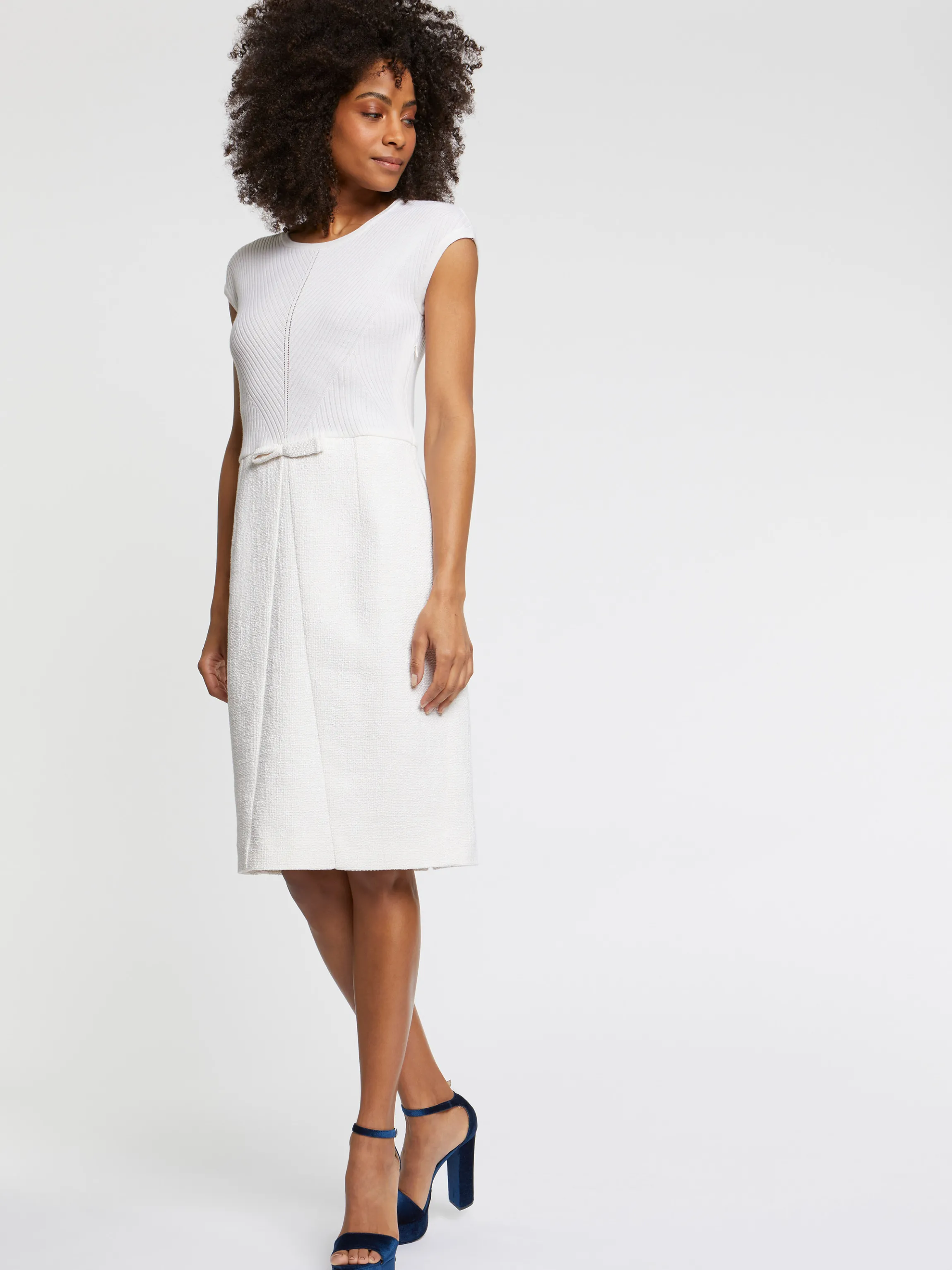 New Robe Droite Trompe-L?Oeil En Tweed Femme Robes