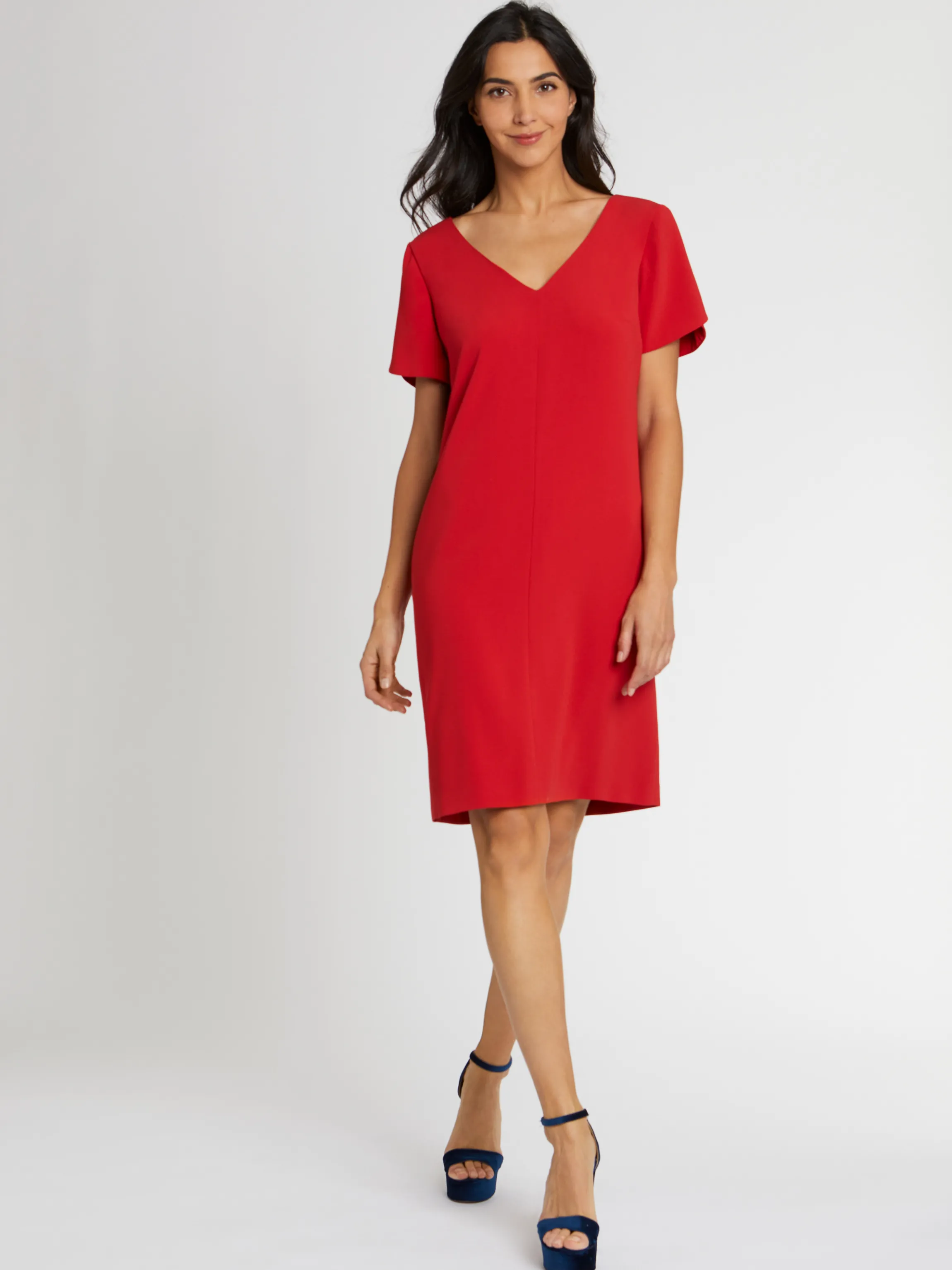 Outlet Robe En Crepe Envers Satin Femme Robes