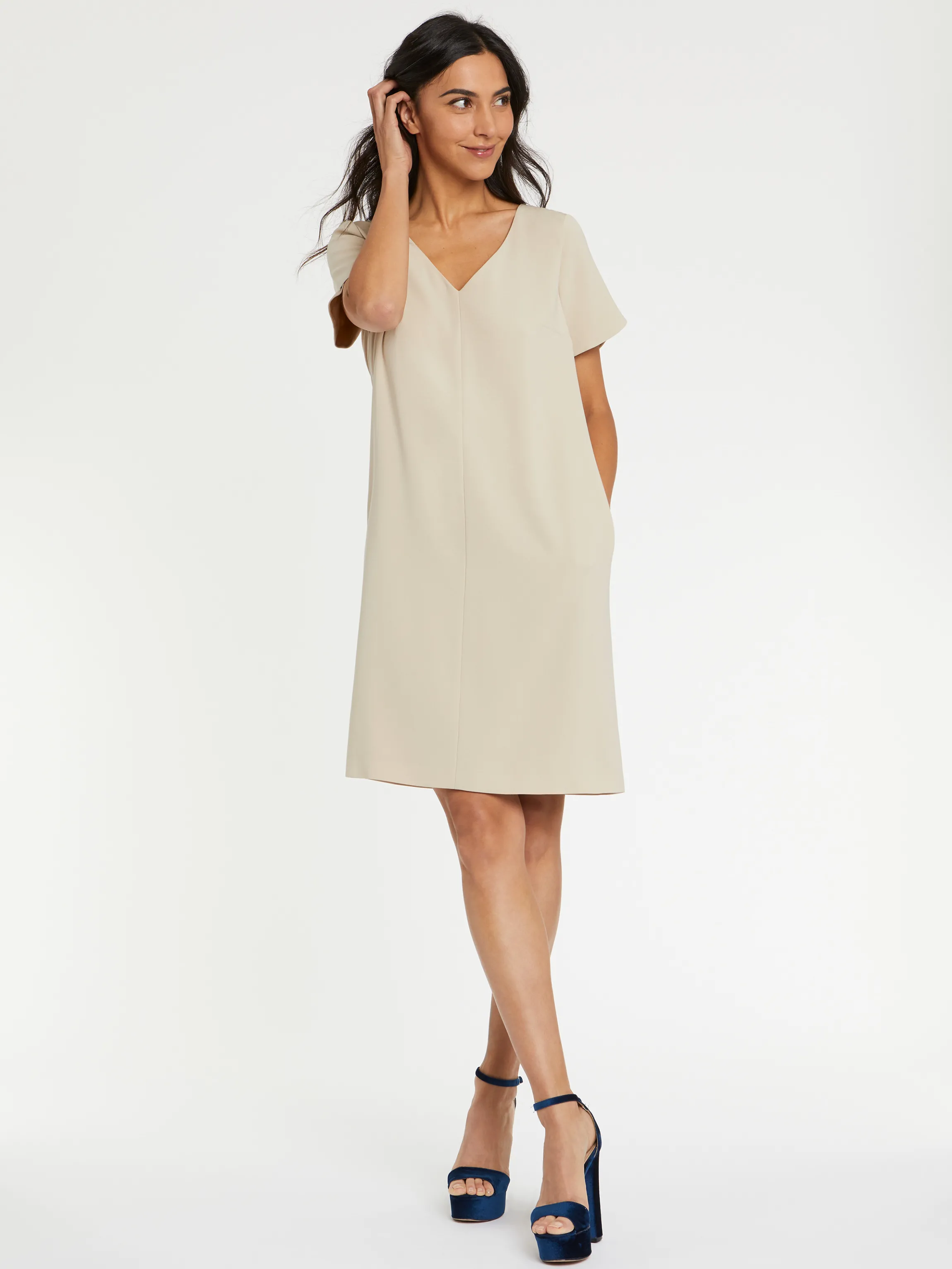 Fashion Robe En Crepe Envers Satin Femme Robes