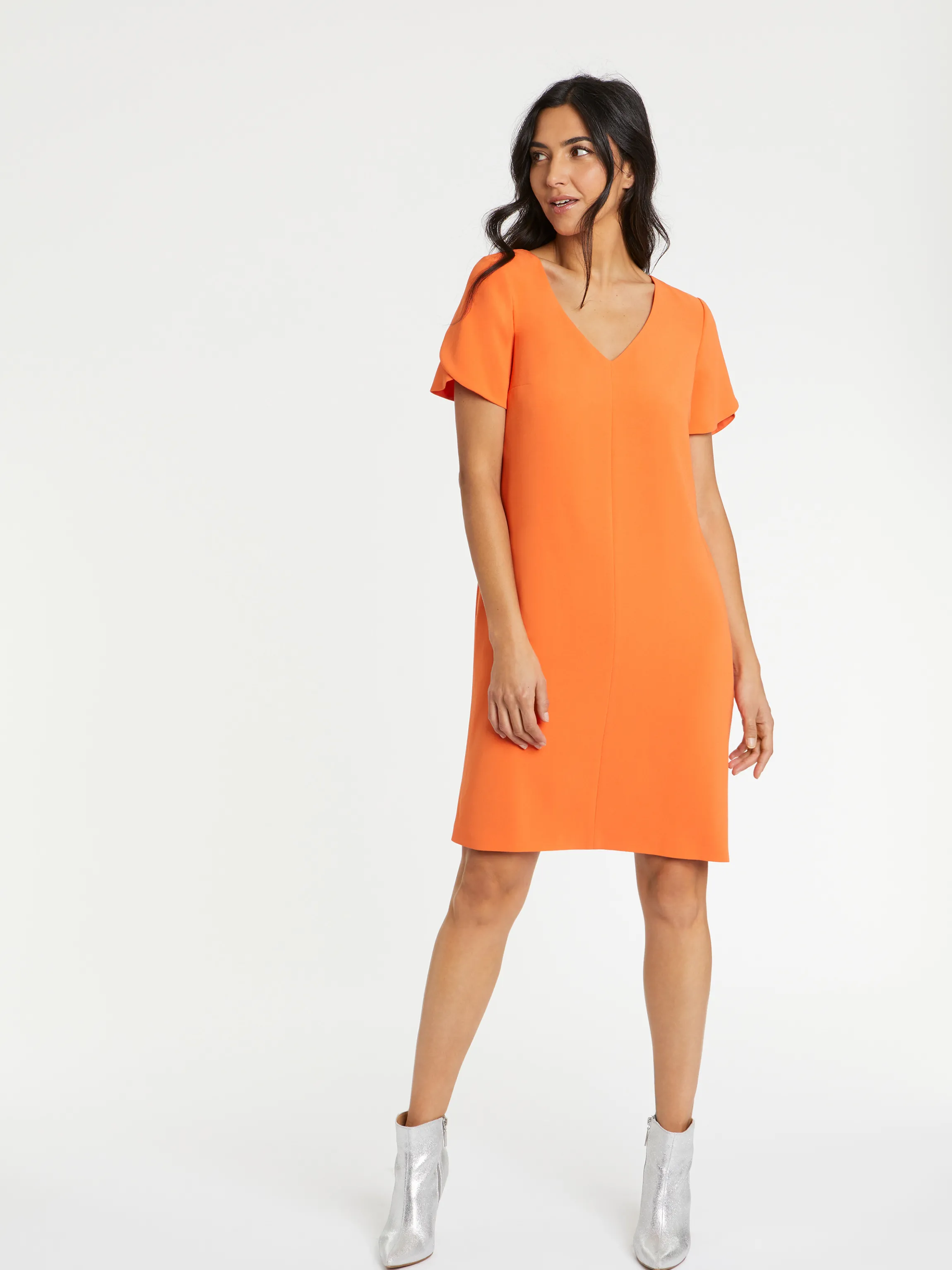 Sale Robe En Crepe Envers Satin Femme Robes