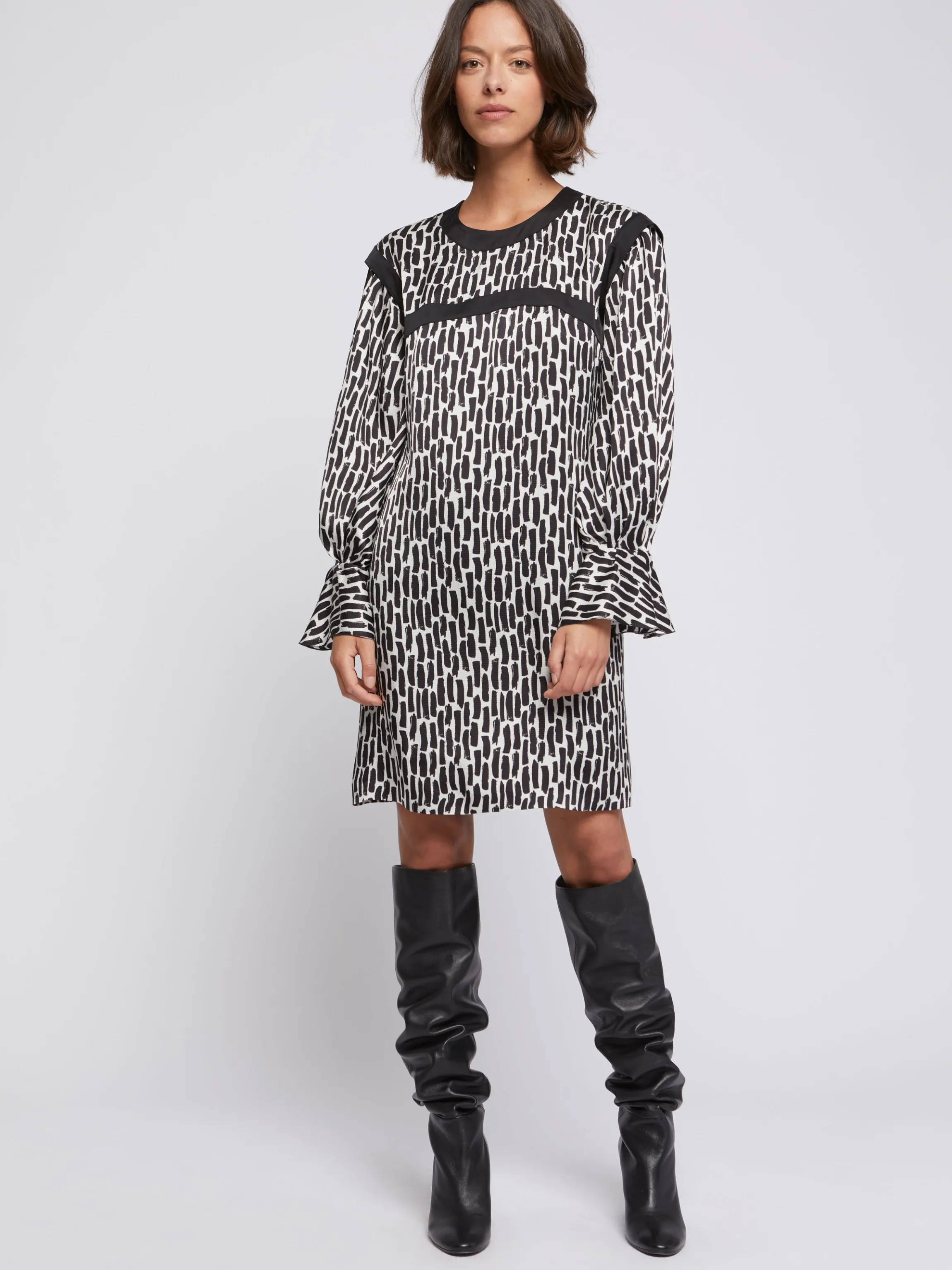 Flash Sale Robe Imprime Coups De Pinceau En Viscose Femme Robes