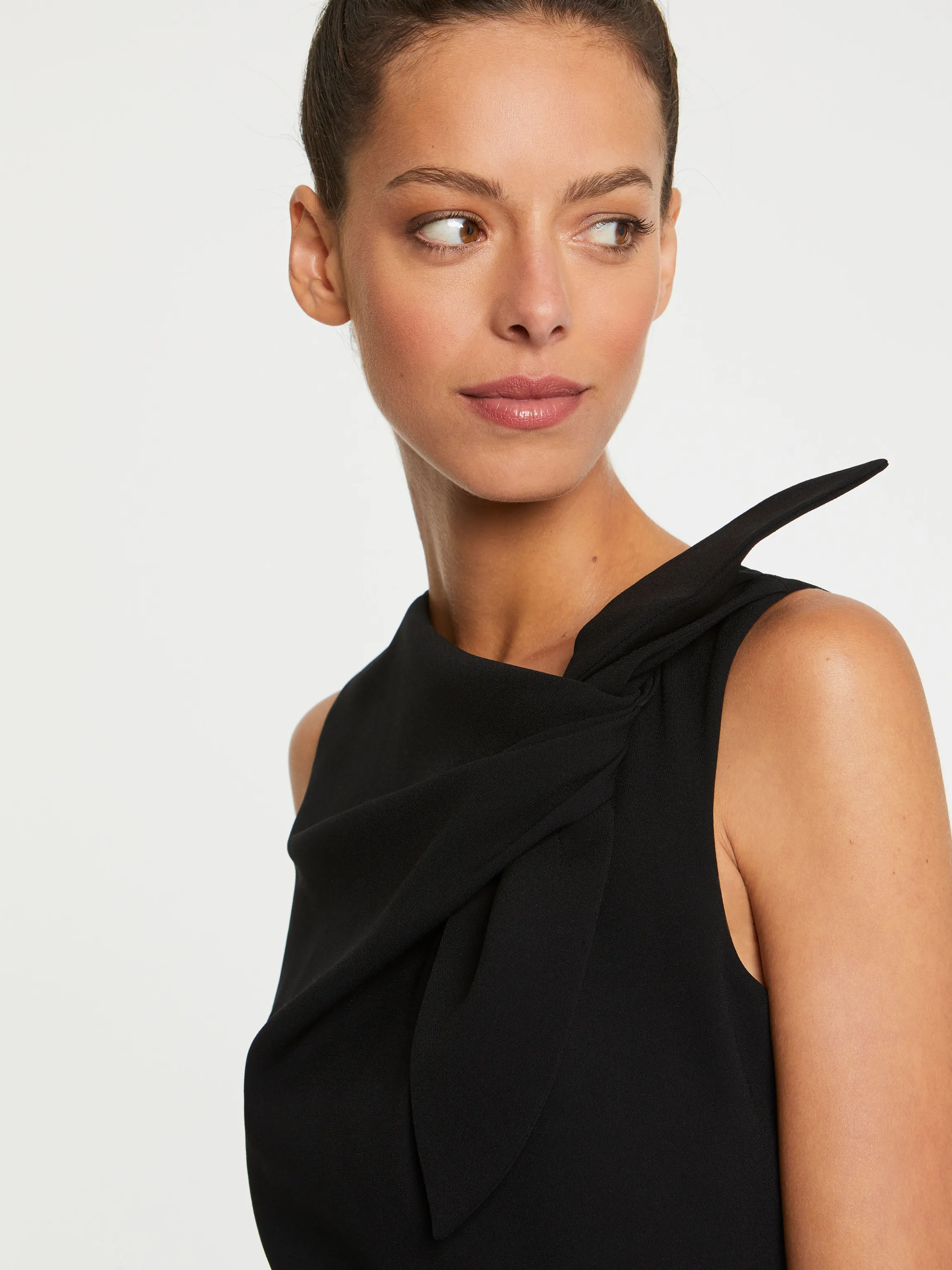 Best Robe Longue A Noeud En Crepe Envers Satin Femme Robes