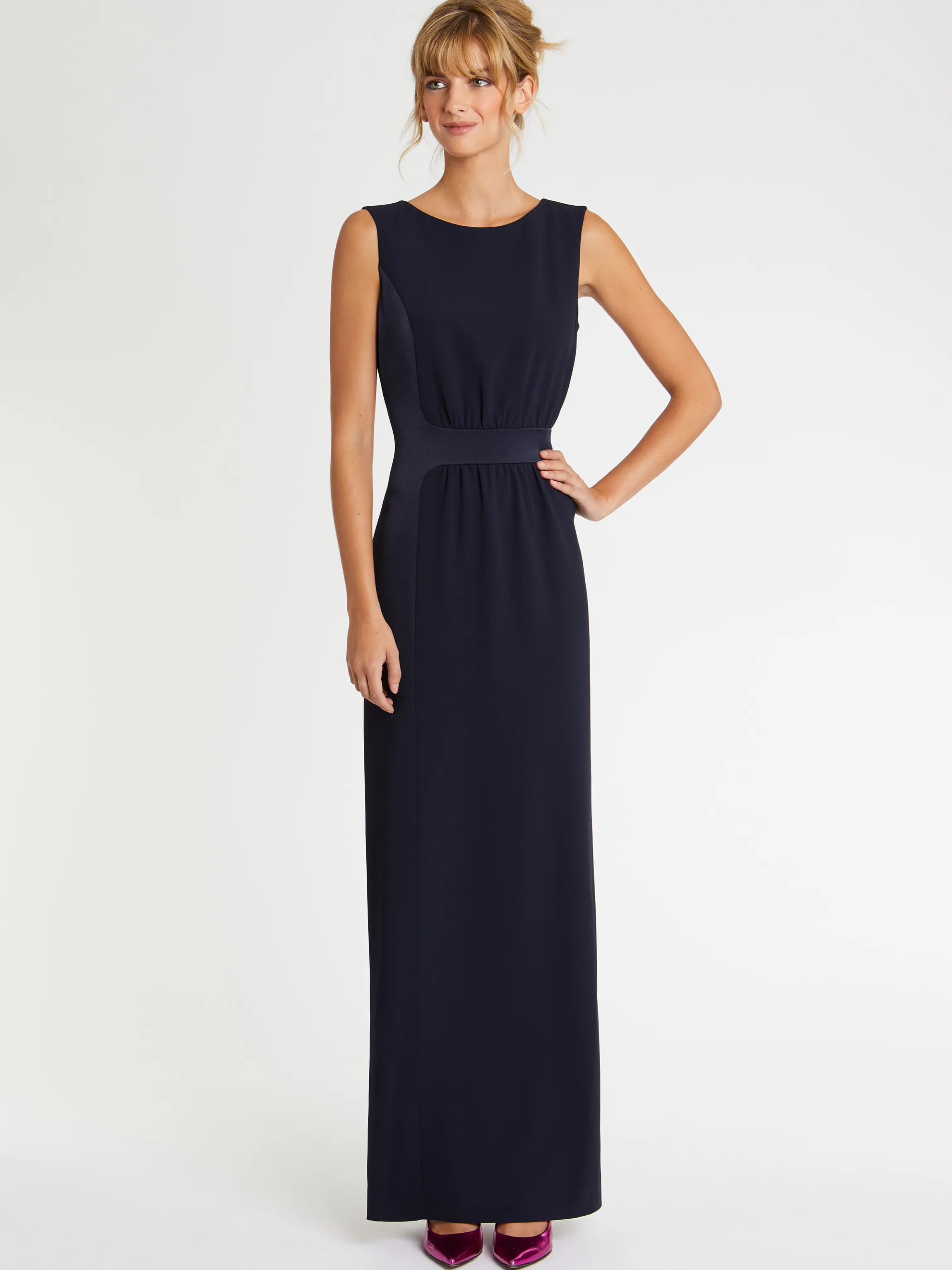 Clearance Robe Longue De Ceremonie En Crepe De Satin Femme Robes