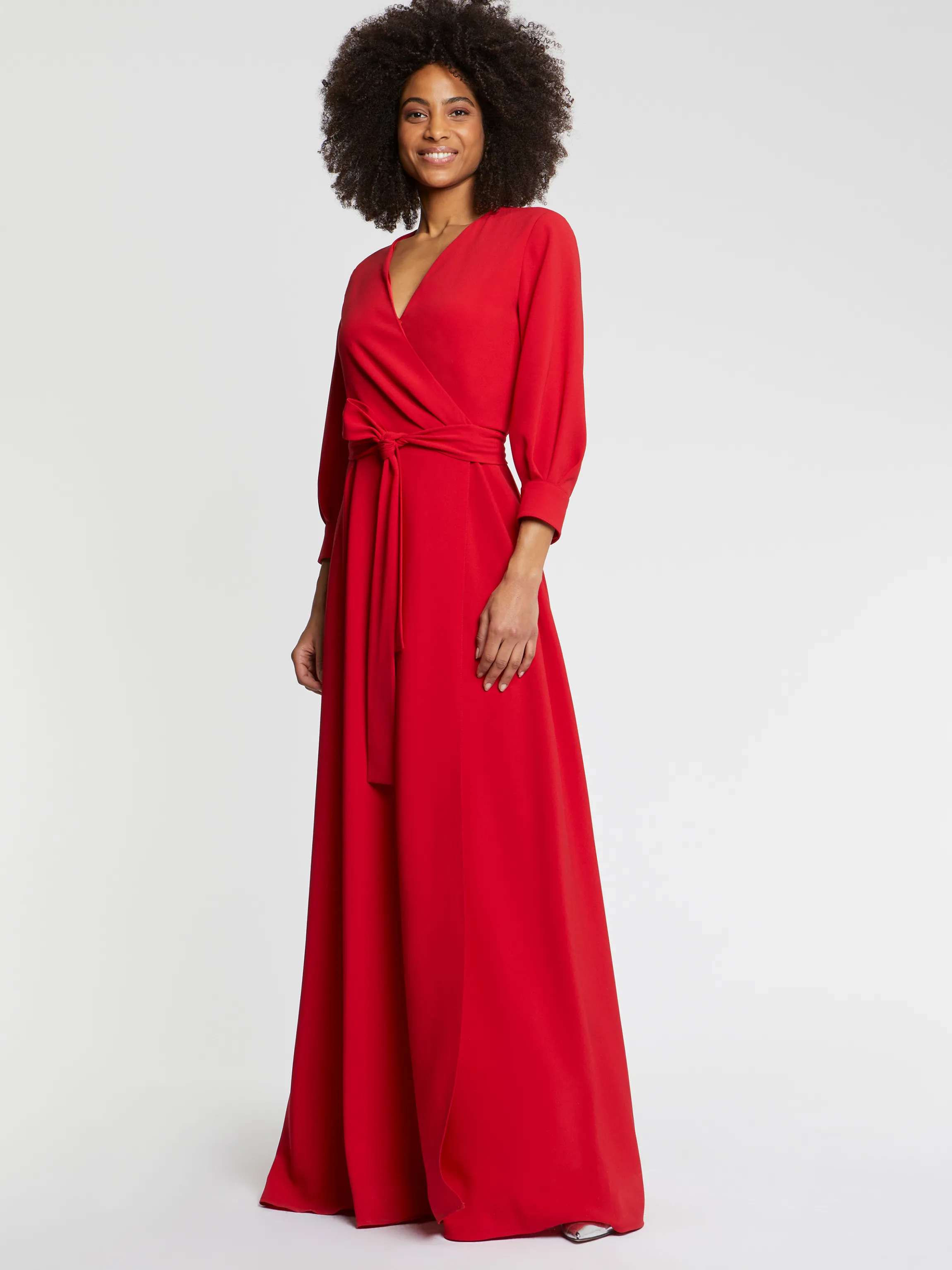 Clearance Robe Longue De Ceremonie En Crepe Envers Satin Femme Robes