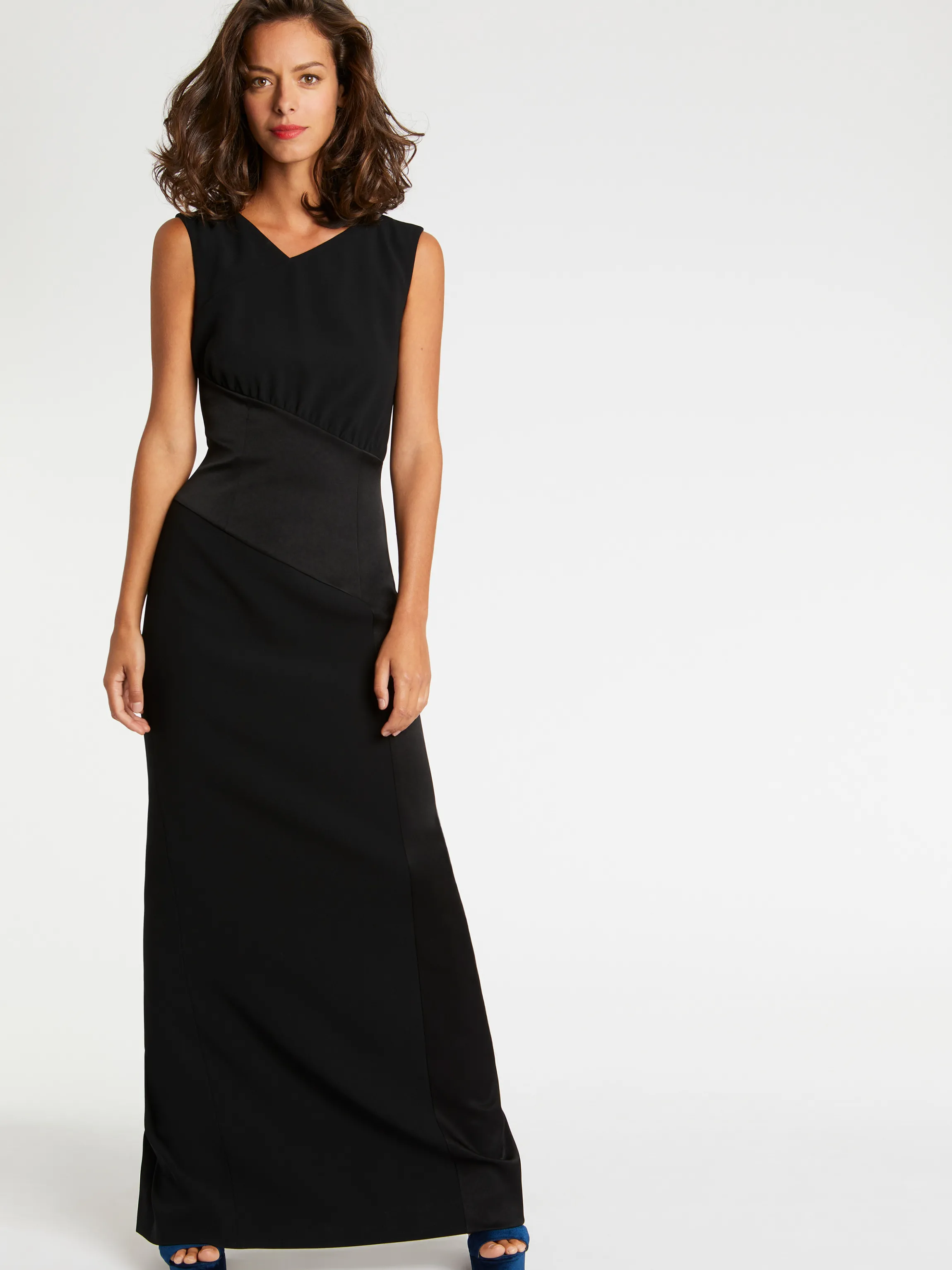 Outlet Robe Longue De Ceremonie En Tissu Crepe Femme Robes