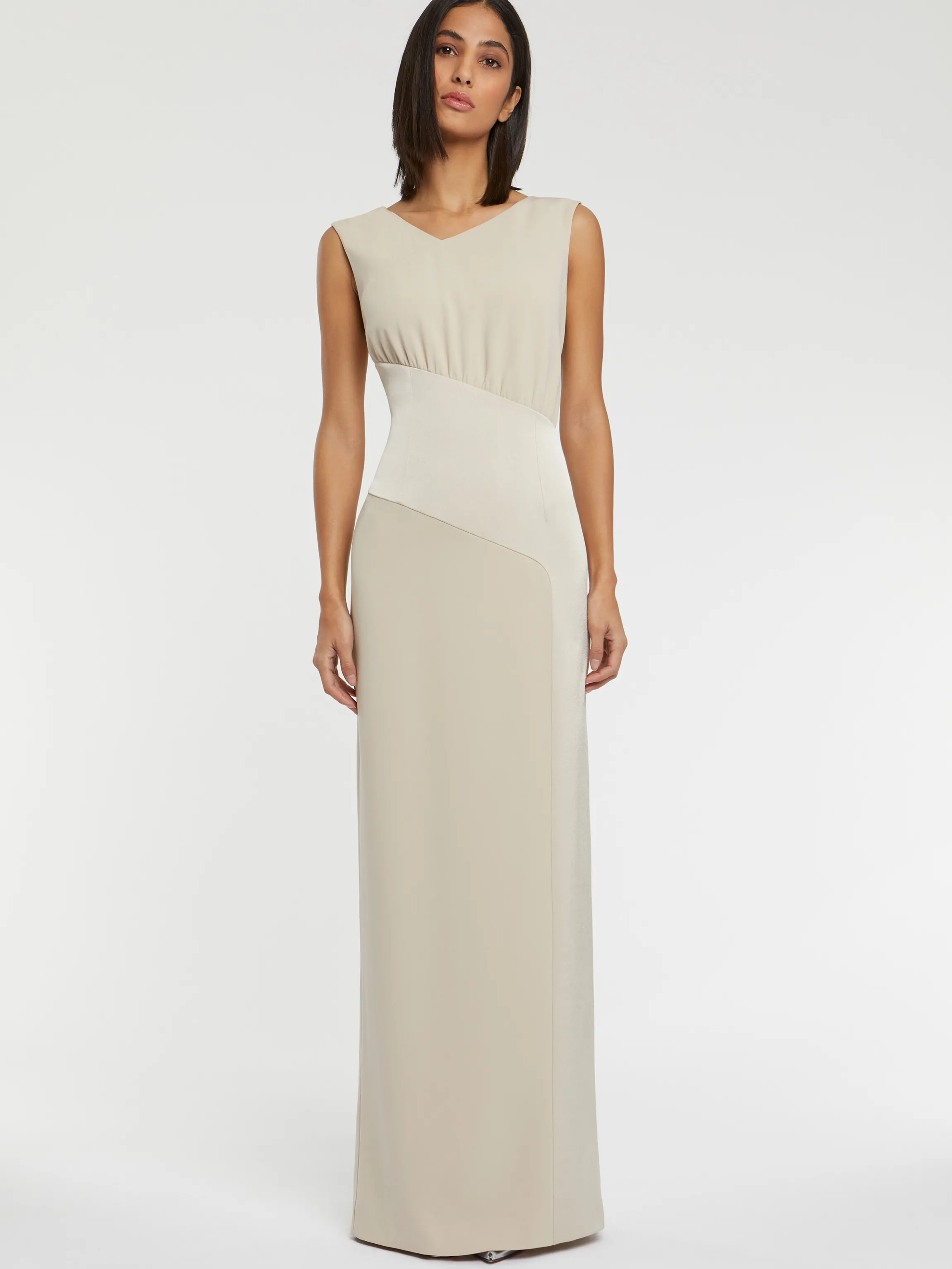 Outlet Robe Longue De Ceremonie En Tissu Crepe Femme Robes