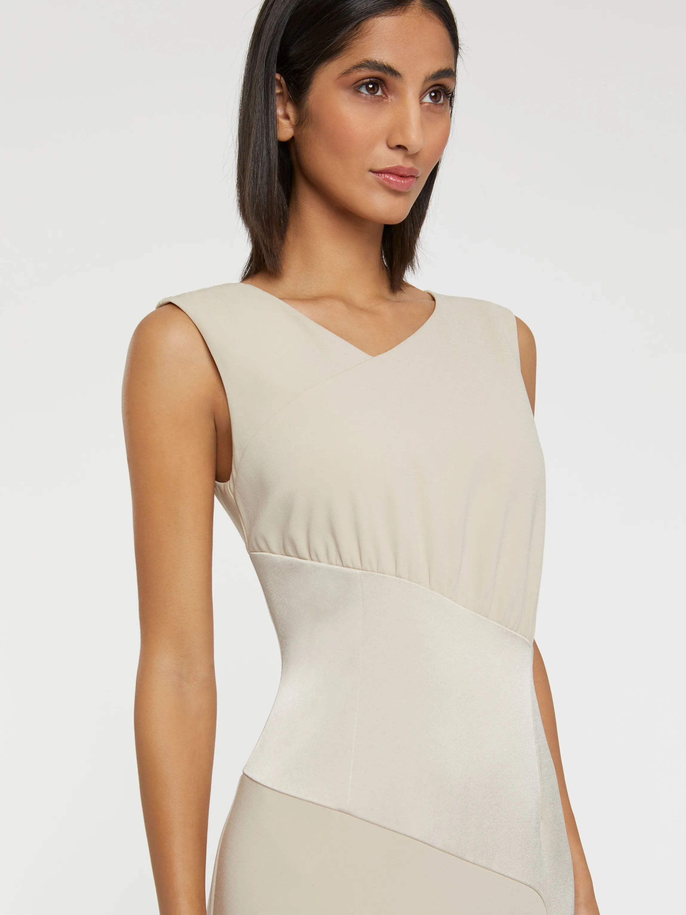 Outlet Robe Longue De Ceremonie En Tissu Crepe Femme Robes