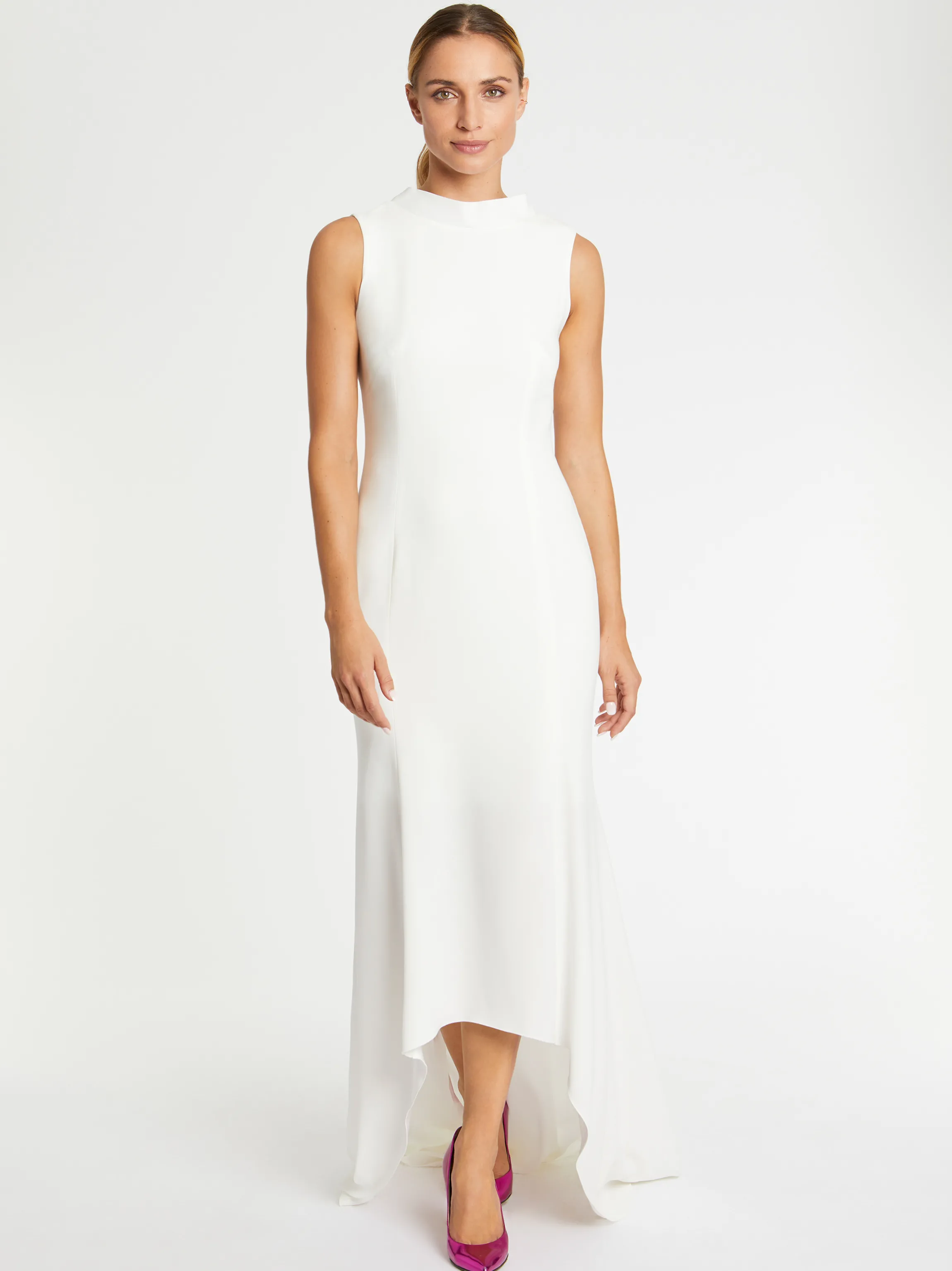 Hot Robe Longue Dos Nu En Crepe Envers Satin Femme Robes