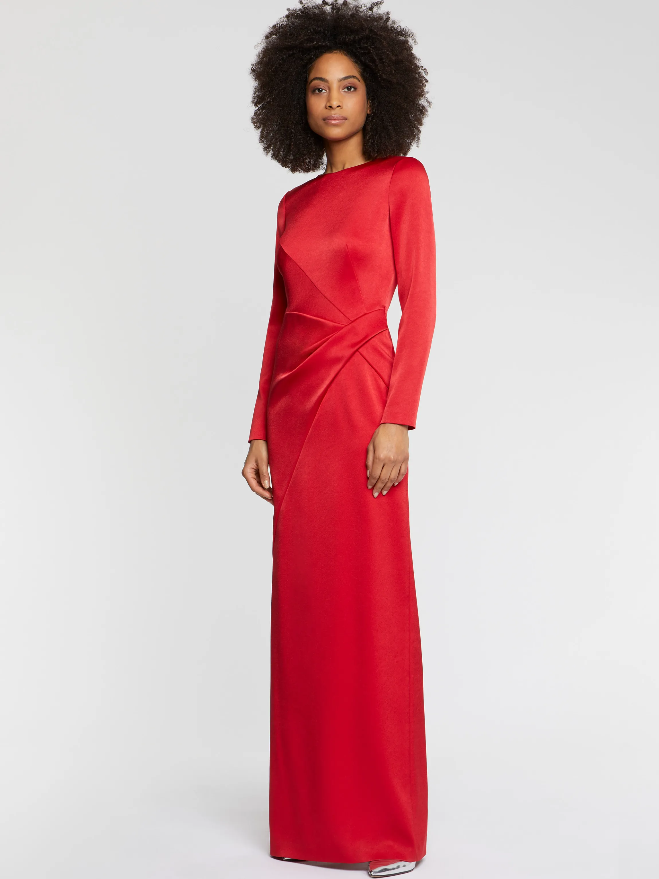 Cheap Robe Longue En Crepe Envers Satin Femme Robes