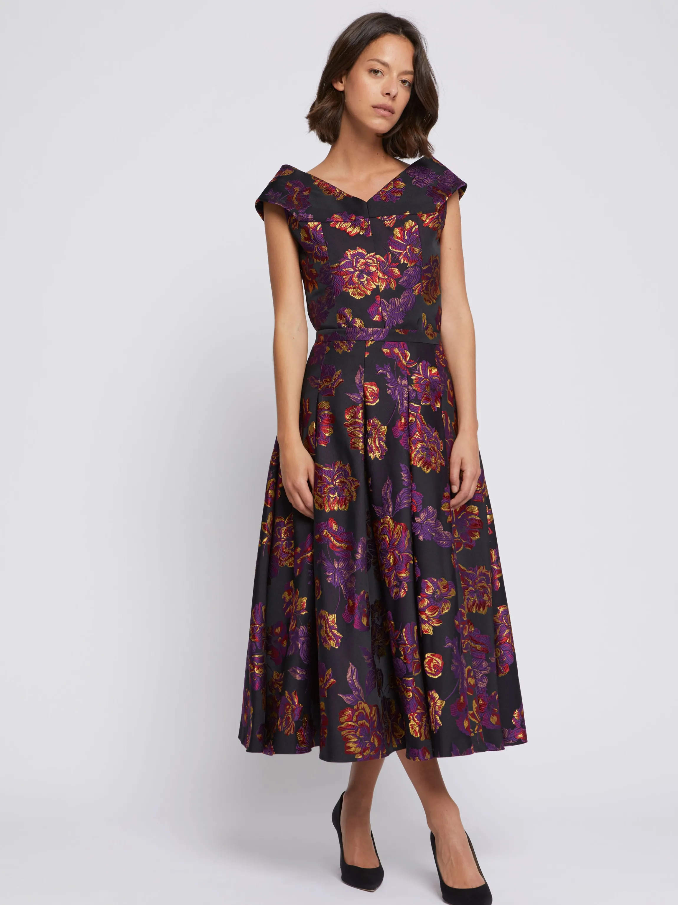Cheap Robe Midi En Jacquard Floral Femme Robes