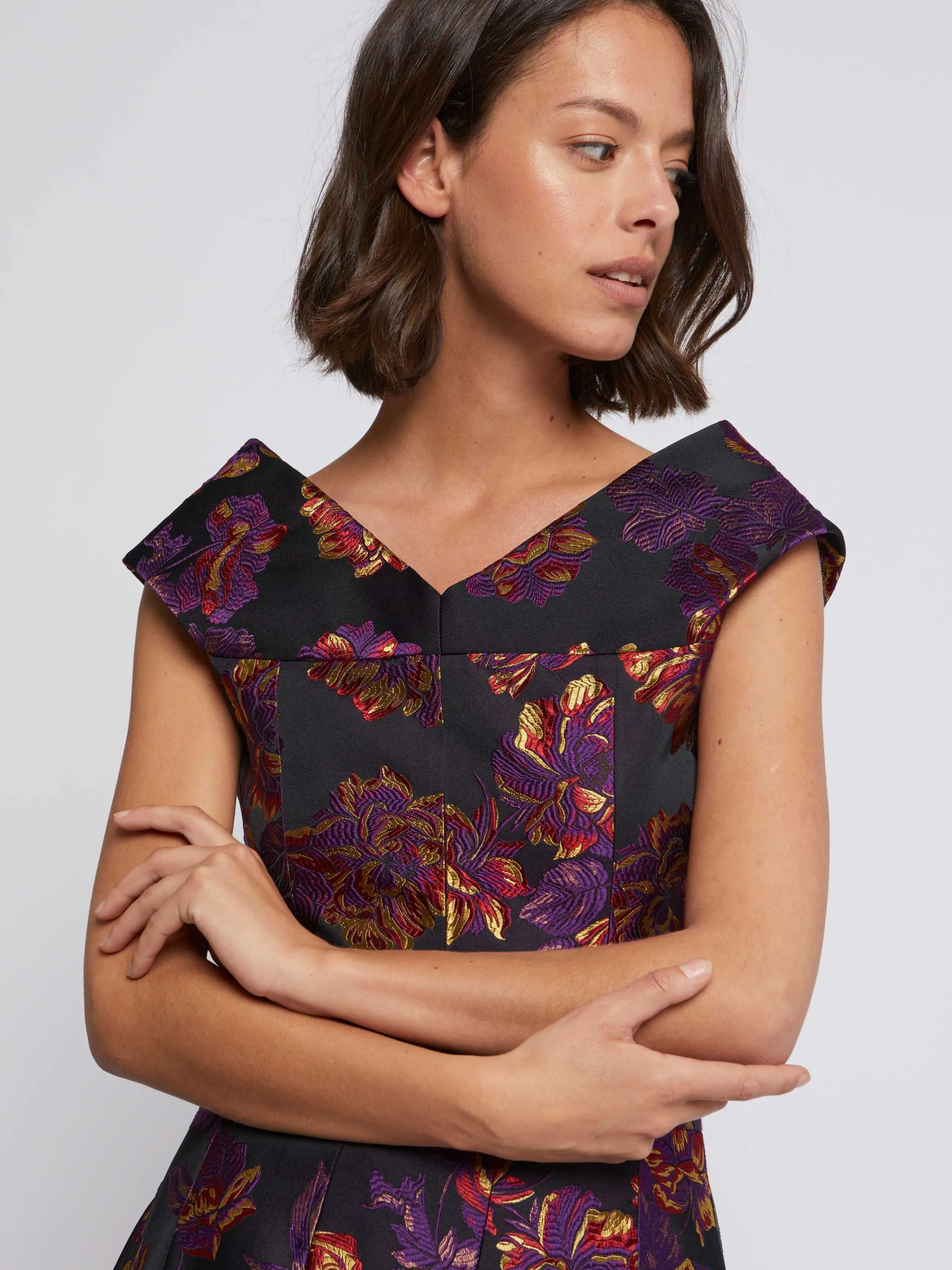Cheap Robe Midi En Jacquard Floral Femme Robes