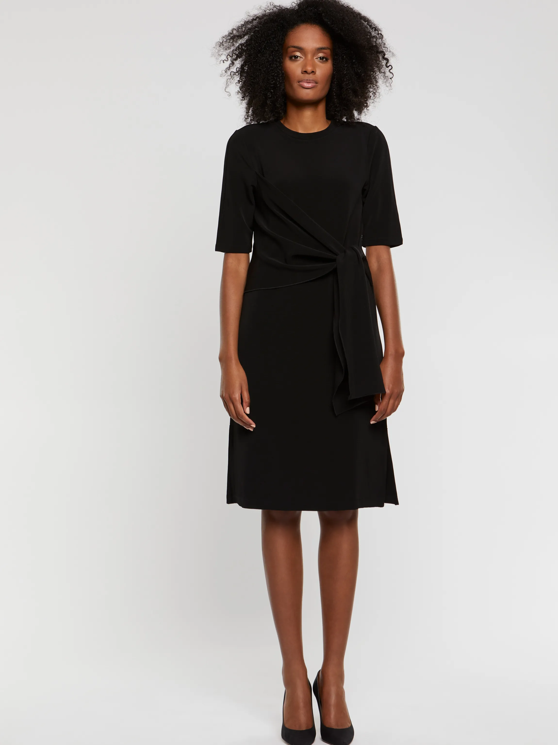 Outlet Robe Mi-Longue Drapee En Jersey Ottoman Femme Robes