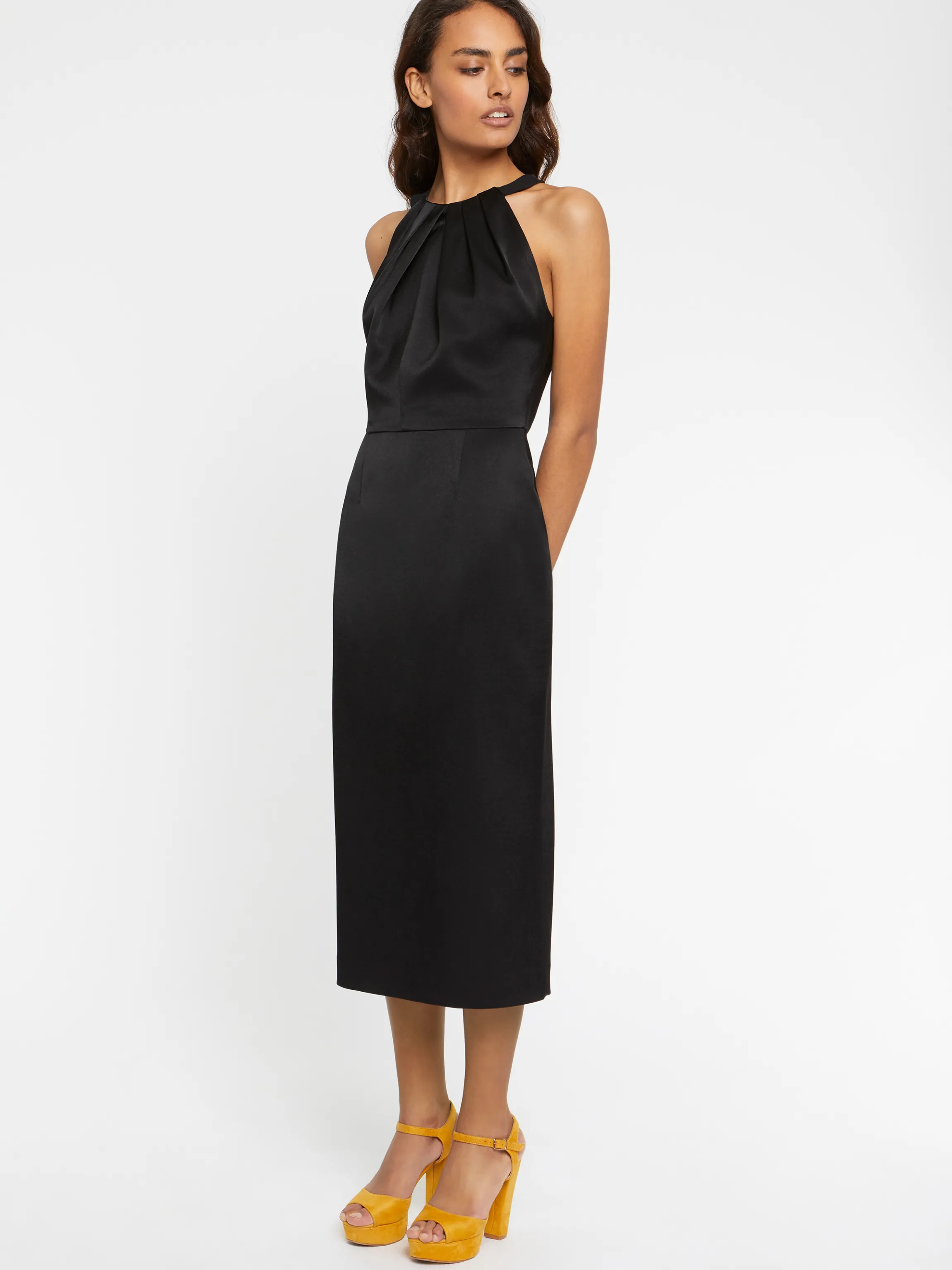 Cheap Robe Mi-Longue En Satin Femme Robes