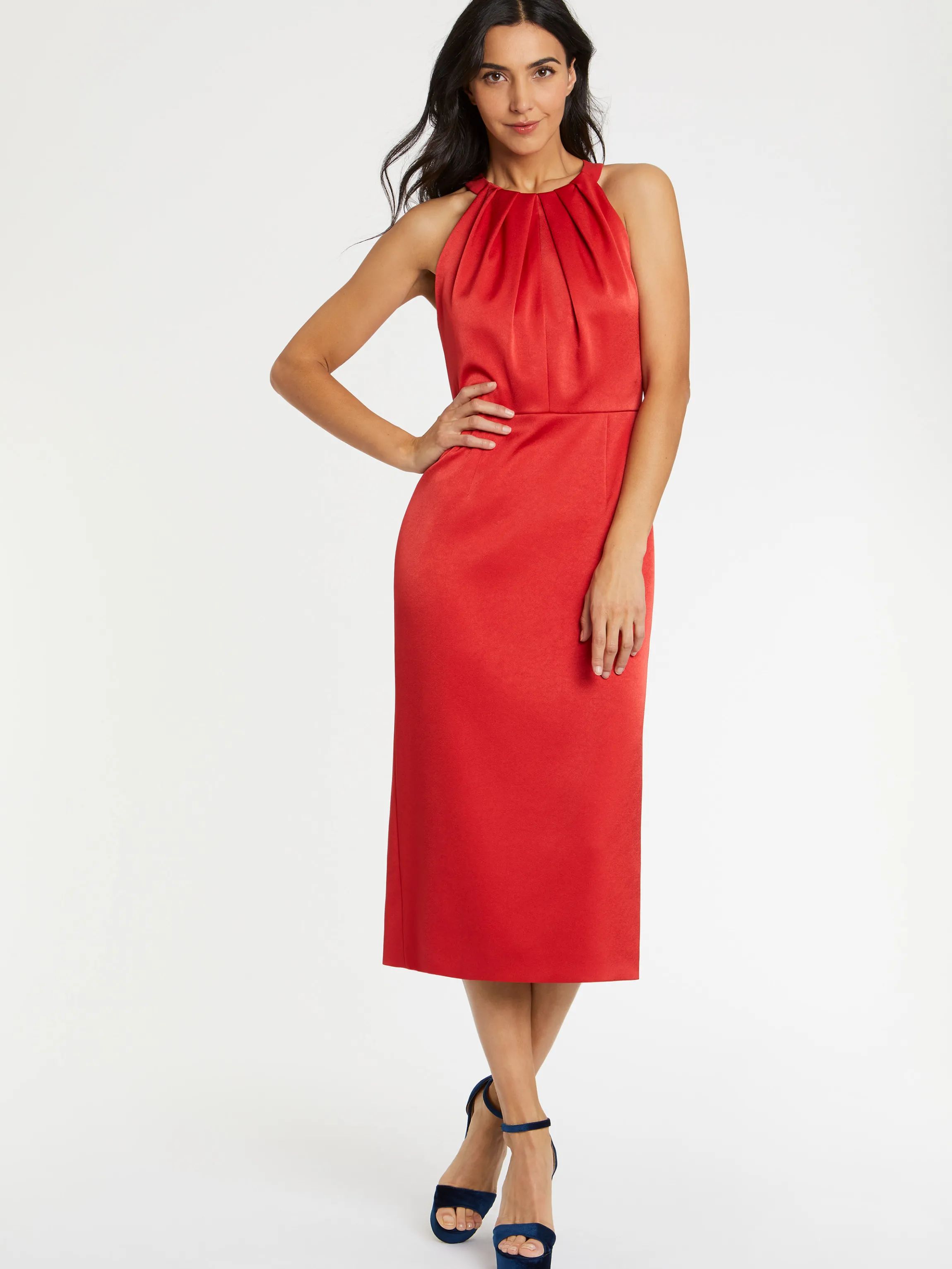Hot Robe Mi-Longue En Satin Femme Robes