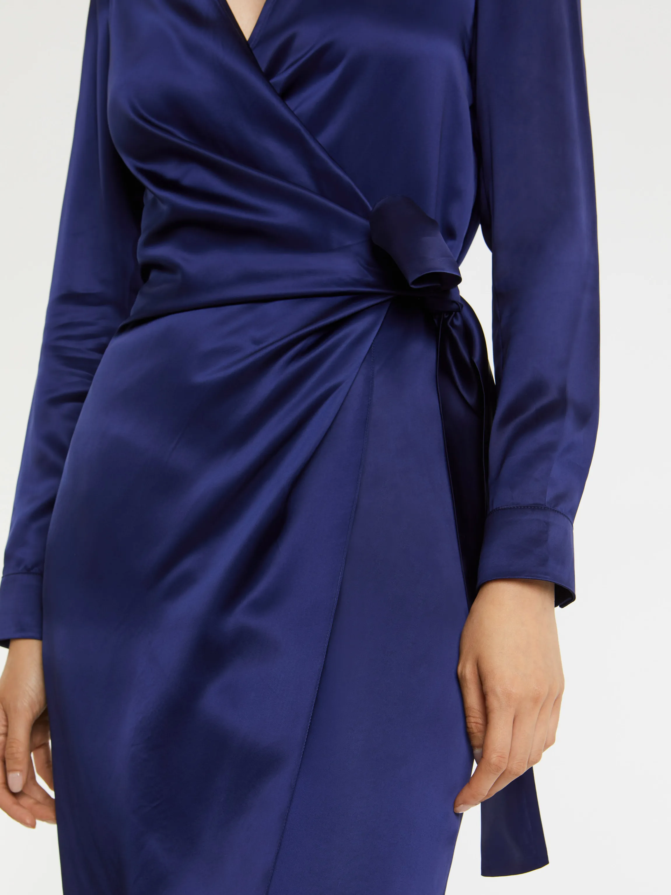 Cheap Robe Portefeuille En Satin Fluide Femme Robes