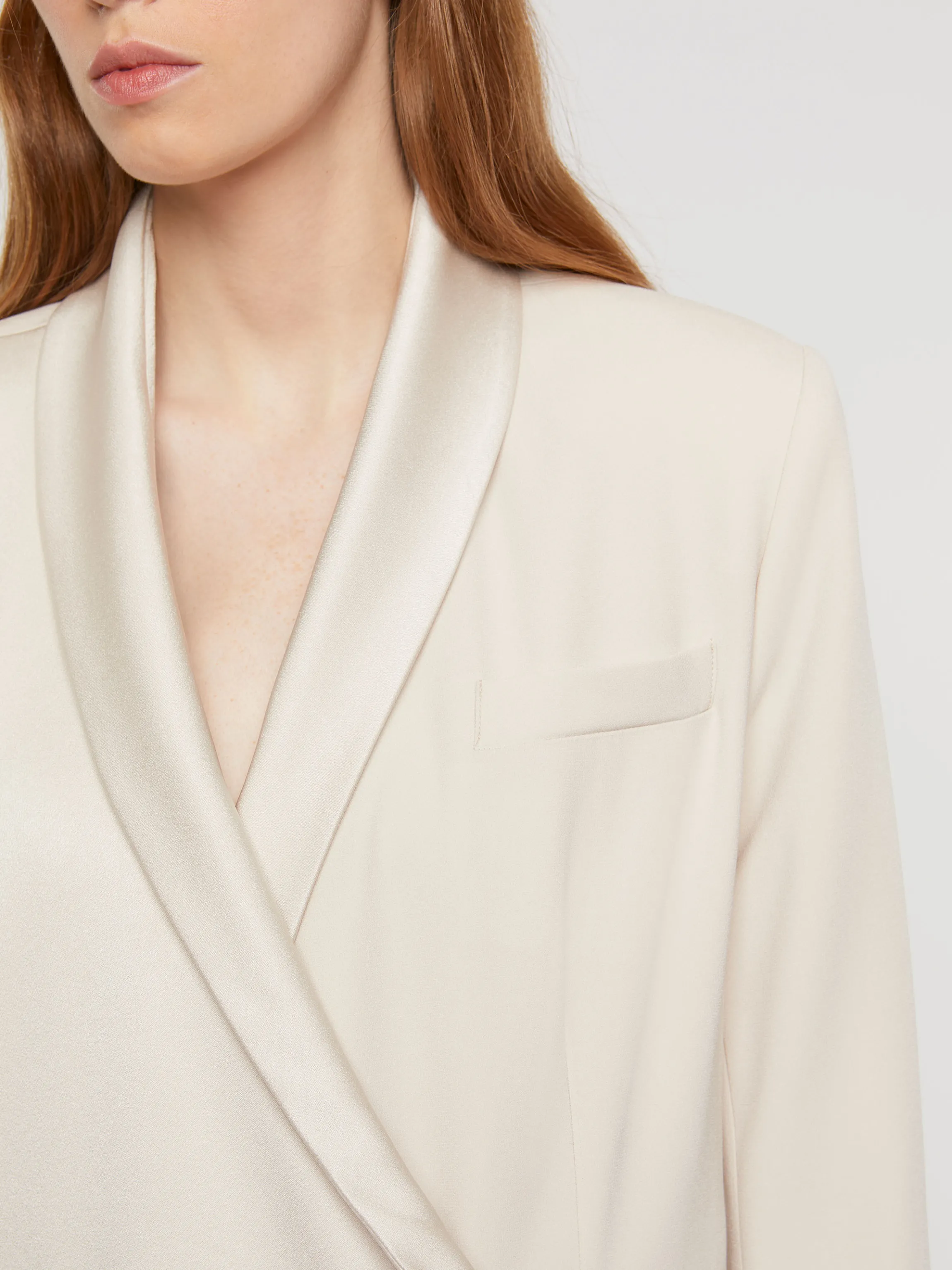 Store Robe Tailleur Cache-Coeur En Crepe Envers Satin Femme Robes