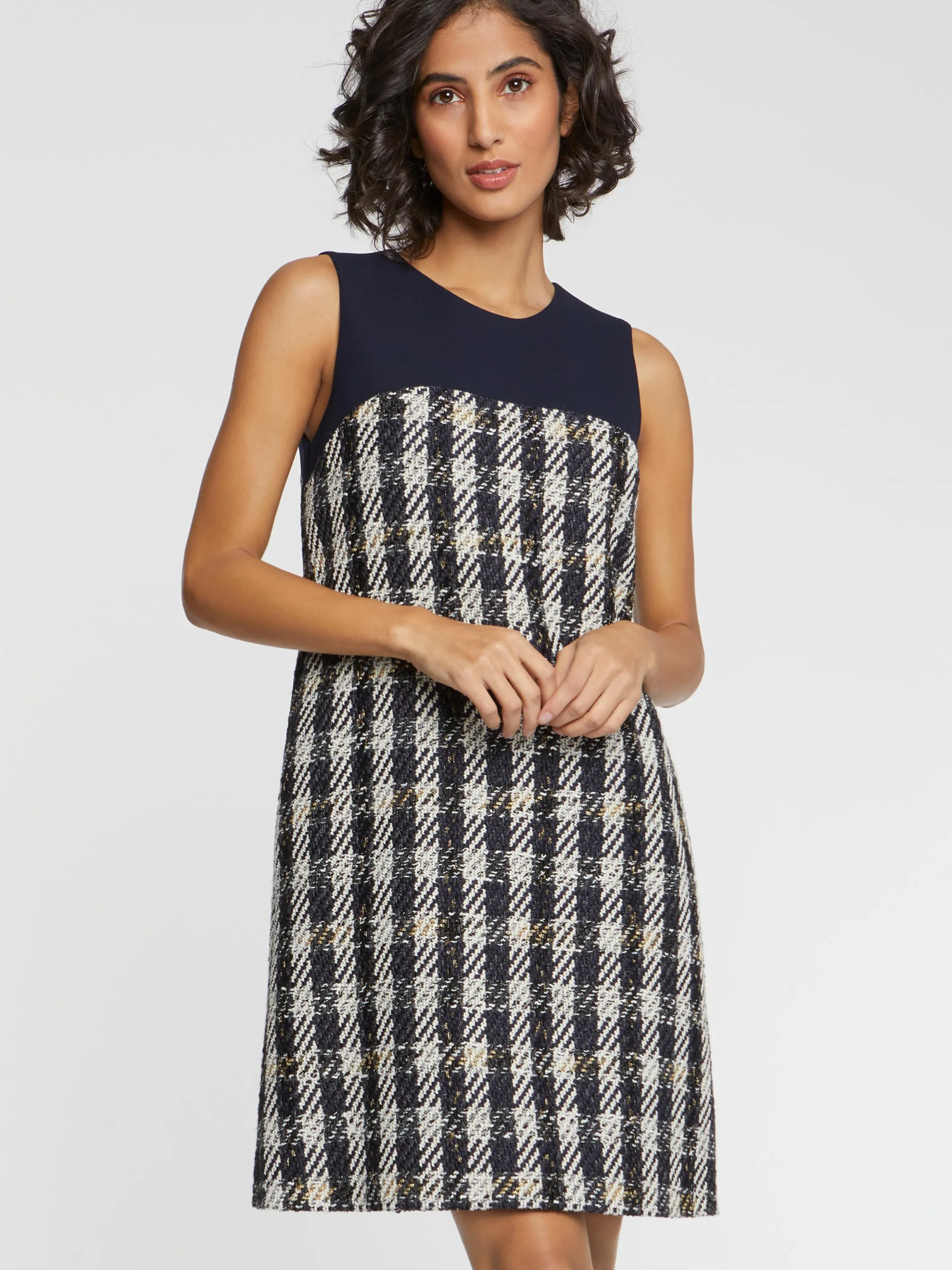 Flash Sale Robe Trapeze A Motif Pied-De-Coq Femme Robes