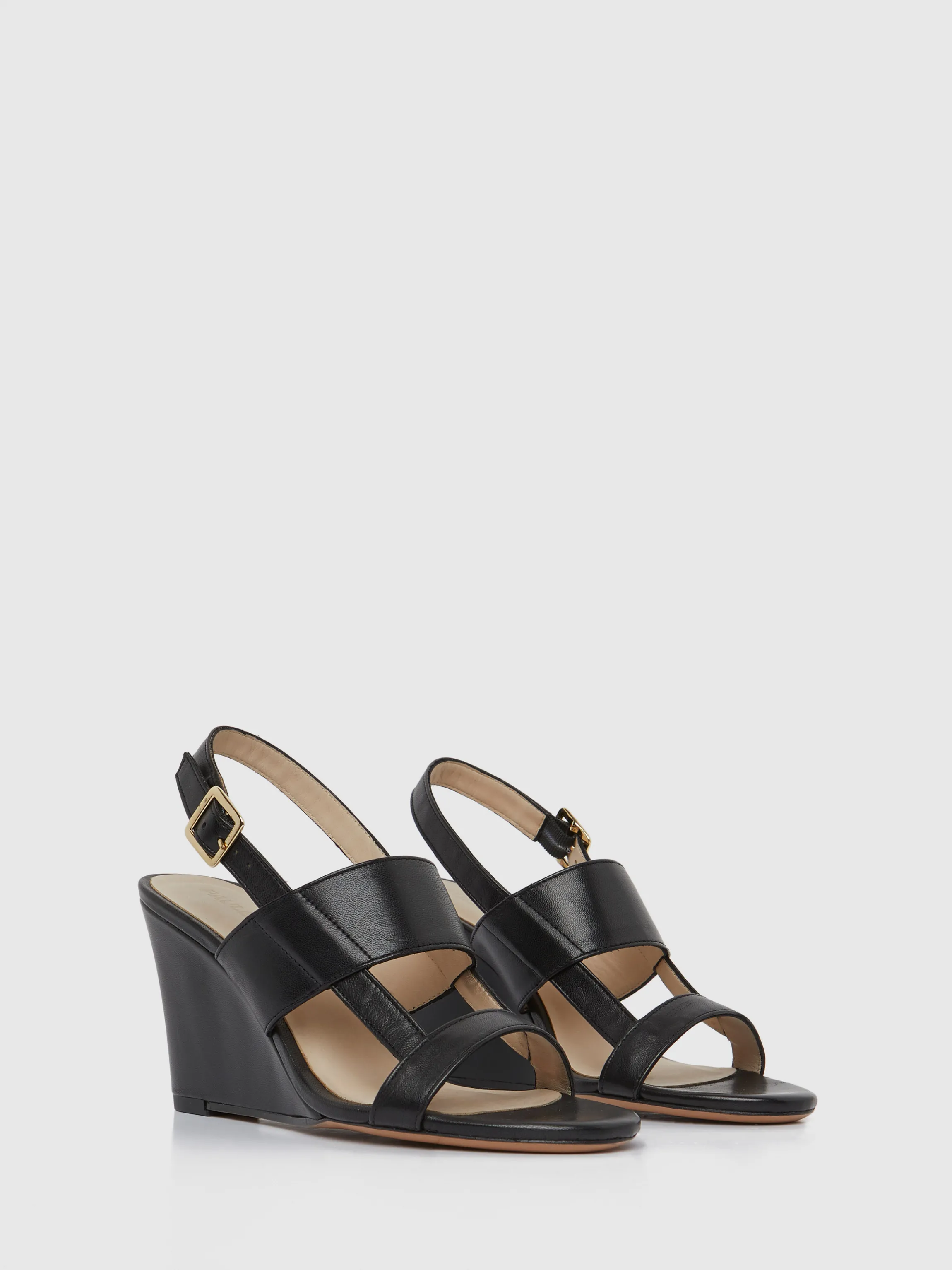 Best Sandales Compensees En Cuir Lisse Femme Accessoires