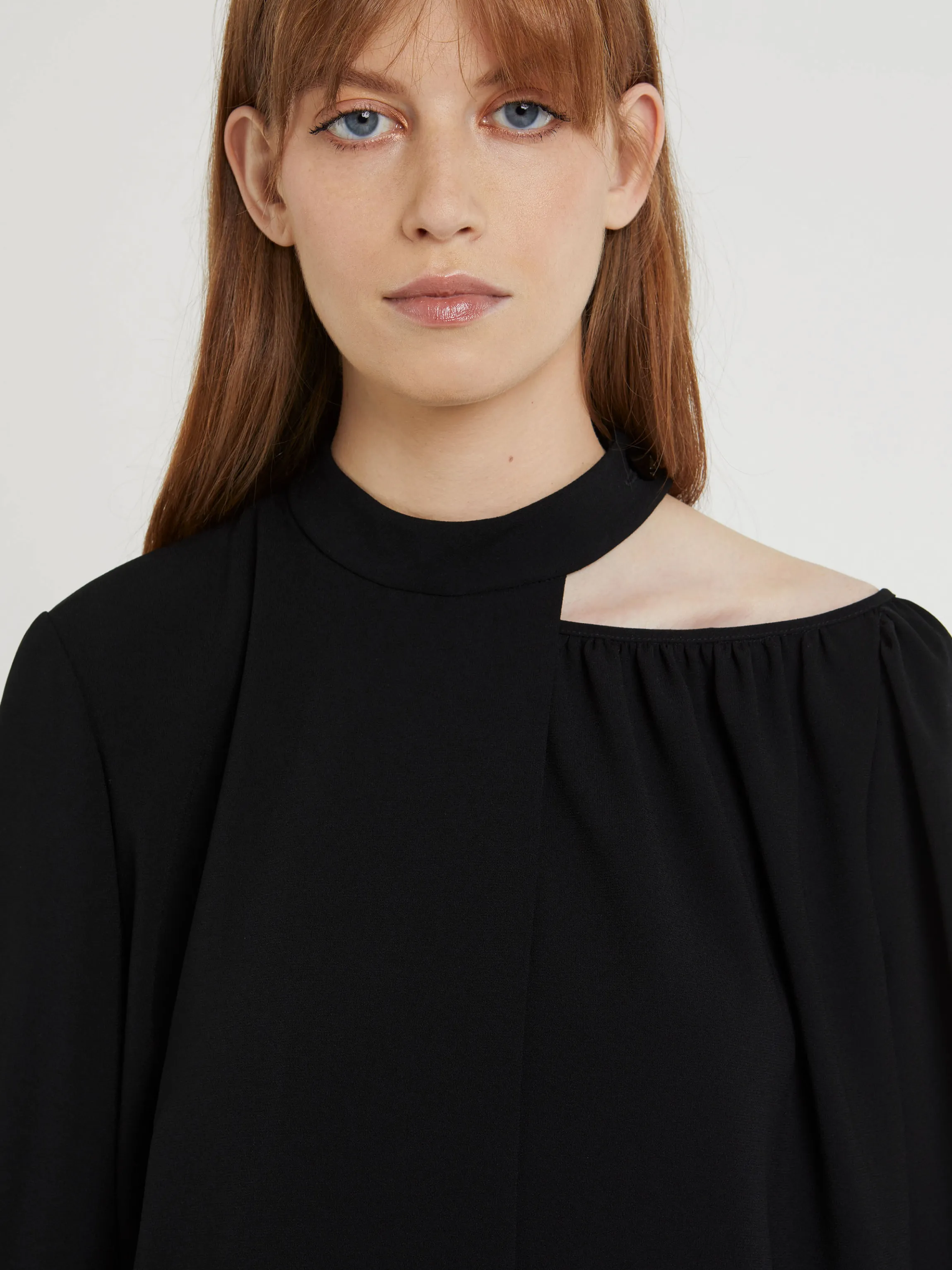 Best Top A Encolure Graphique En Crepe Envers Satin Femme Tops