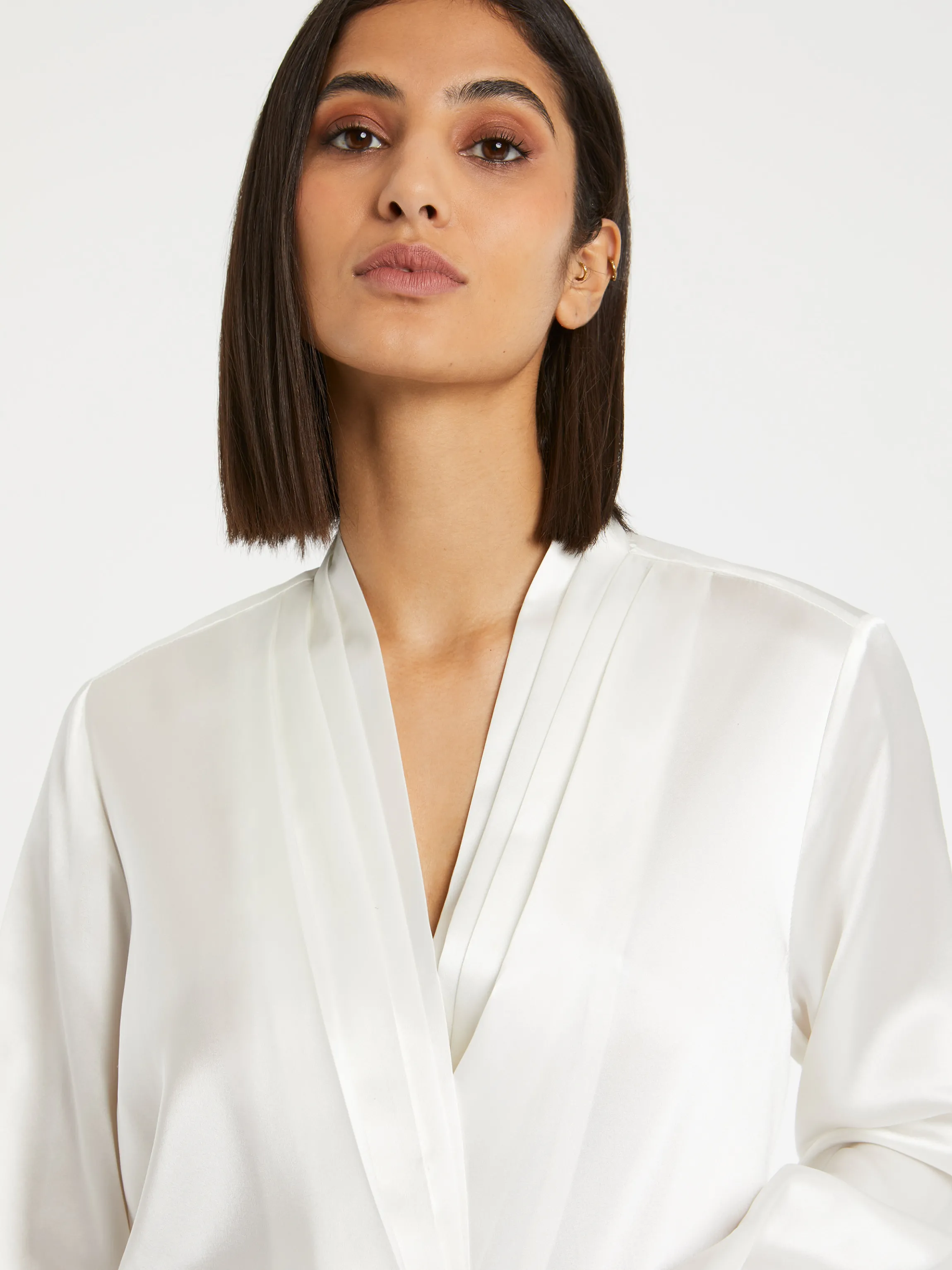 Online Top Croise En Soie Femme Tops