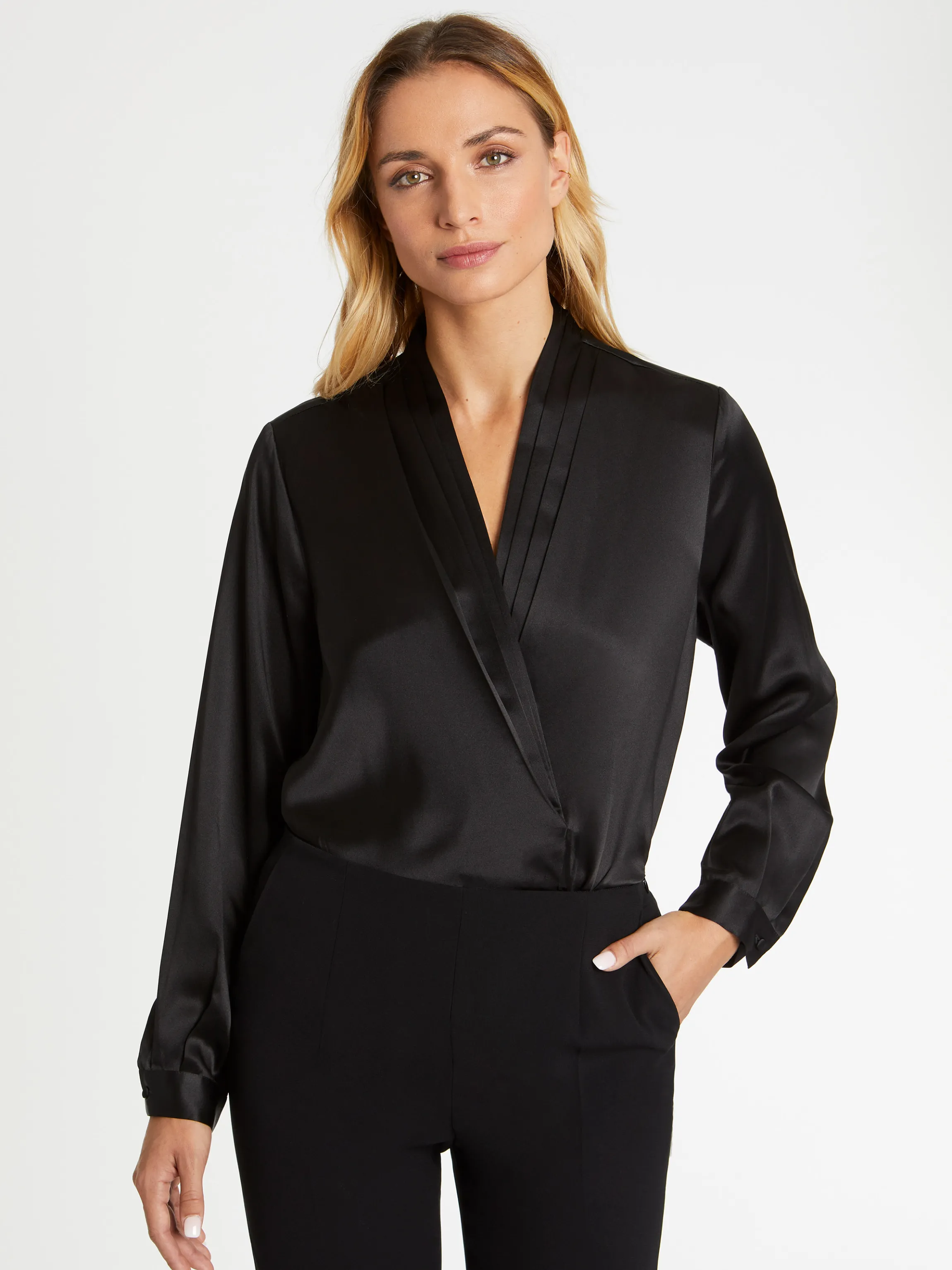 Cheap Top Croise En Soie Femme Tops