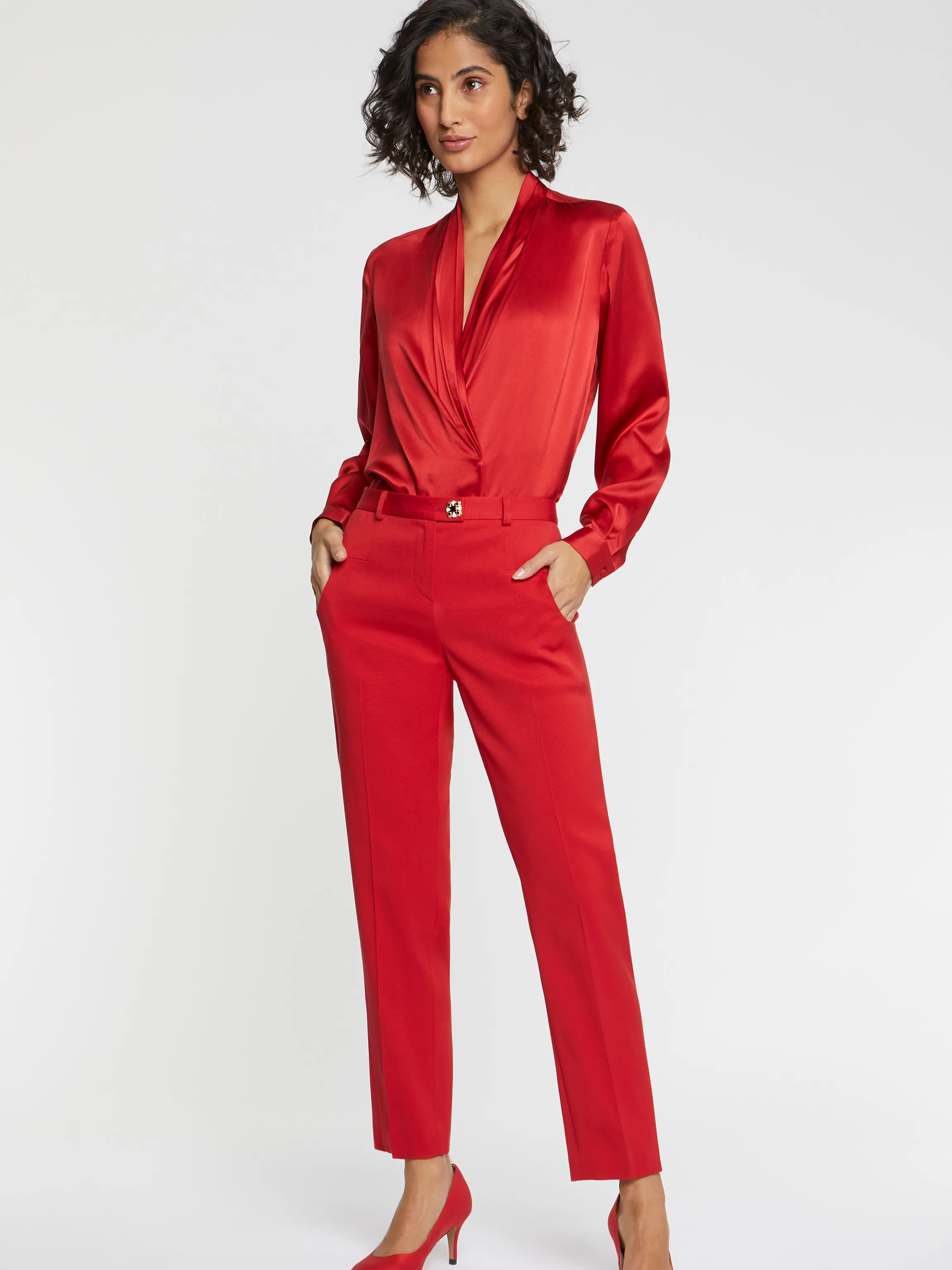 Discount Top Croise En Soie Femme Tops
