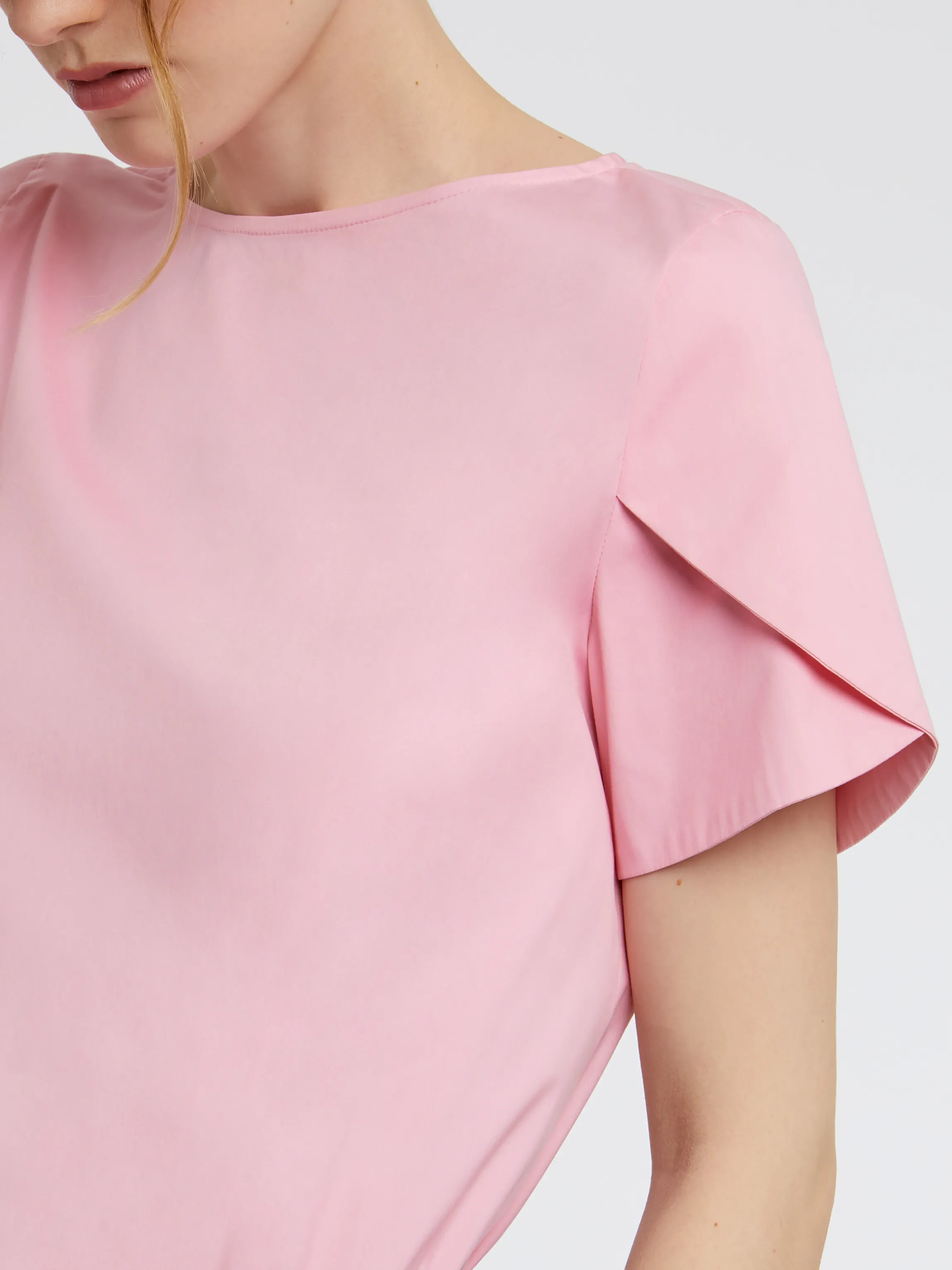 Online Top Manches Courtes En Popeline De Coton Femme Tops