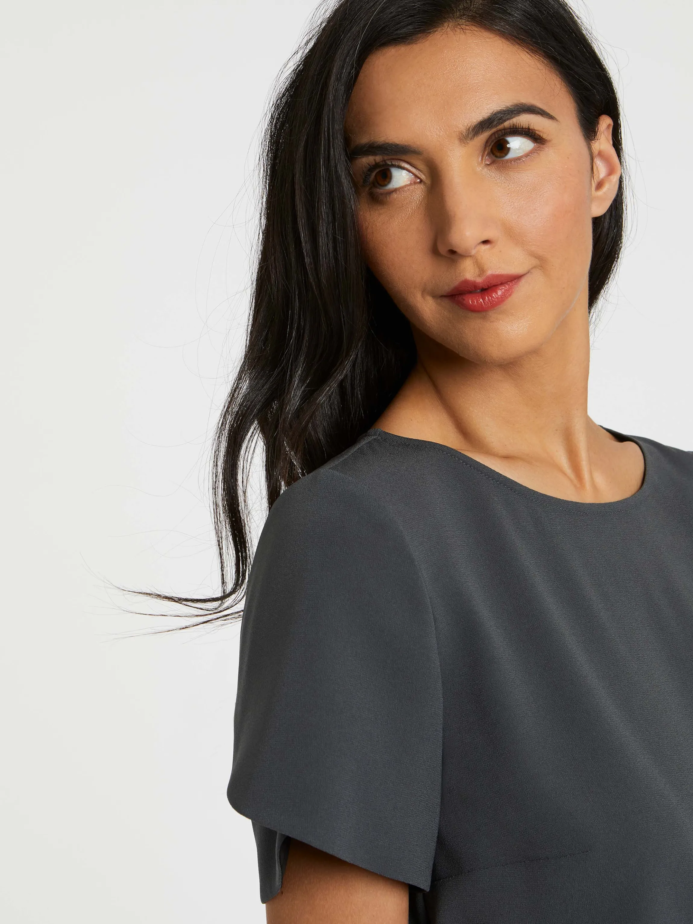 Best Sale Top Manches Courtes En Tissu Crepe Femme Tops